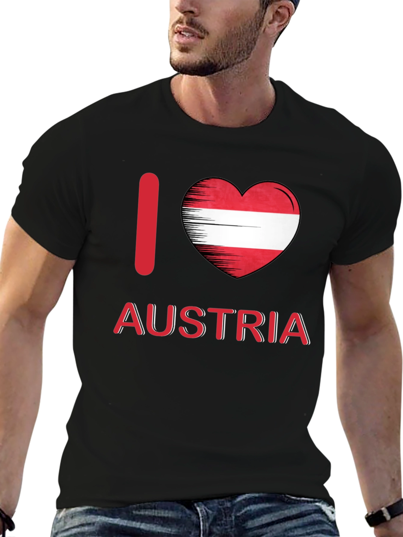 I Love Austria T-Shirt - Austrian Flag Heart Tee