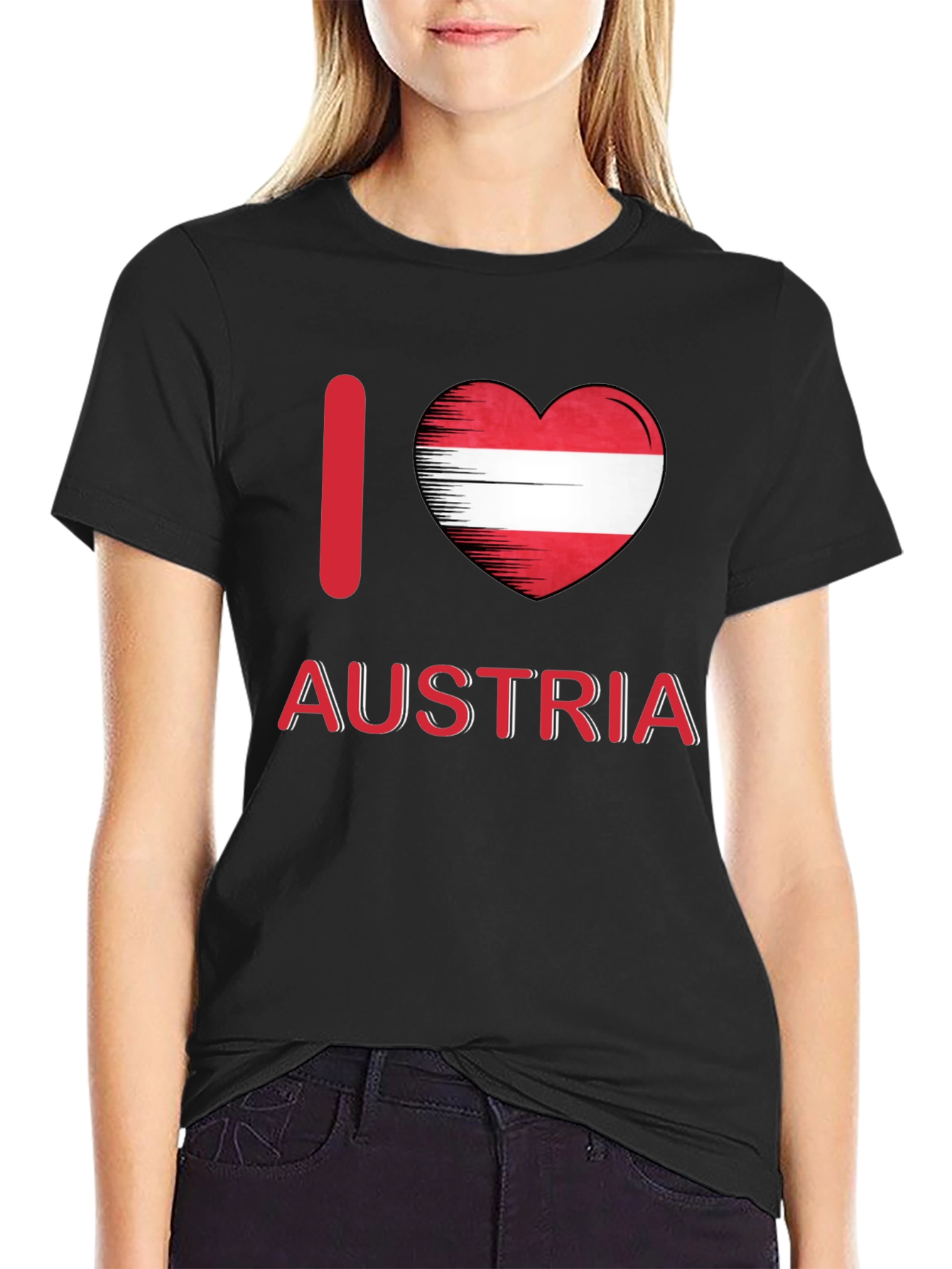 I Love Austria T-Shirt - Austrian Flag Heart Tee