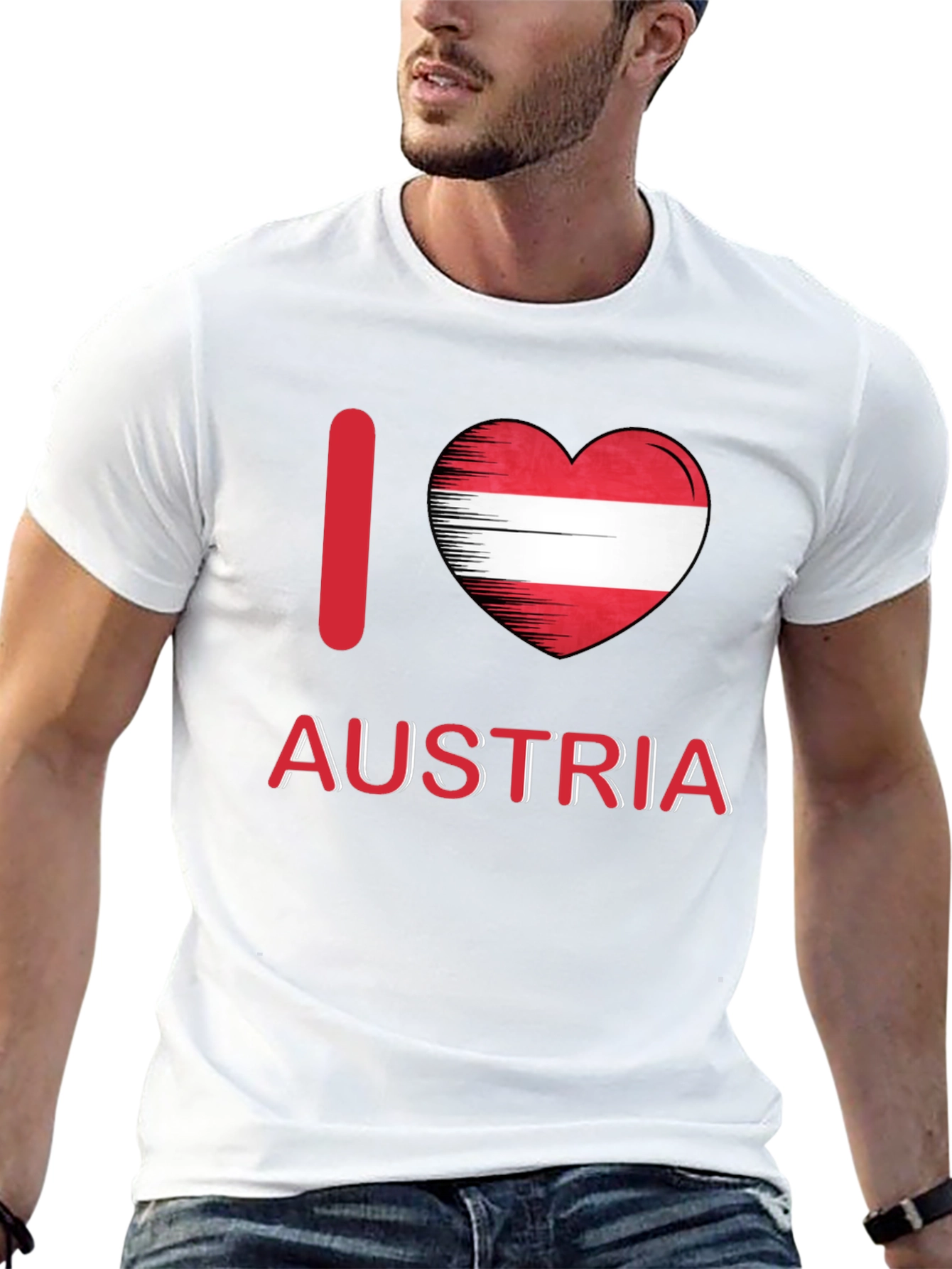 I Love Austria T-Shirt - Austrian Flag Heart Tee