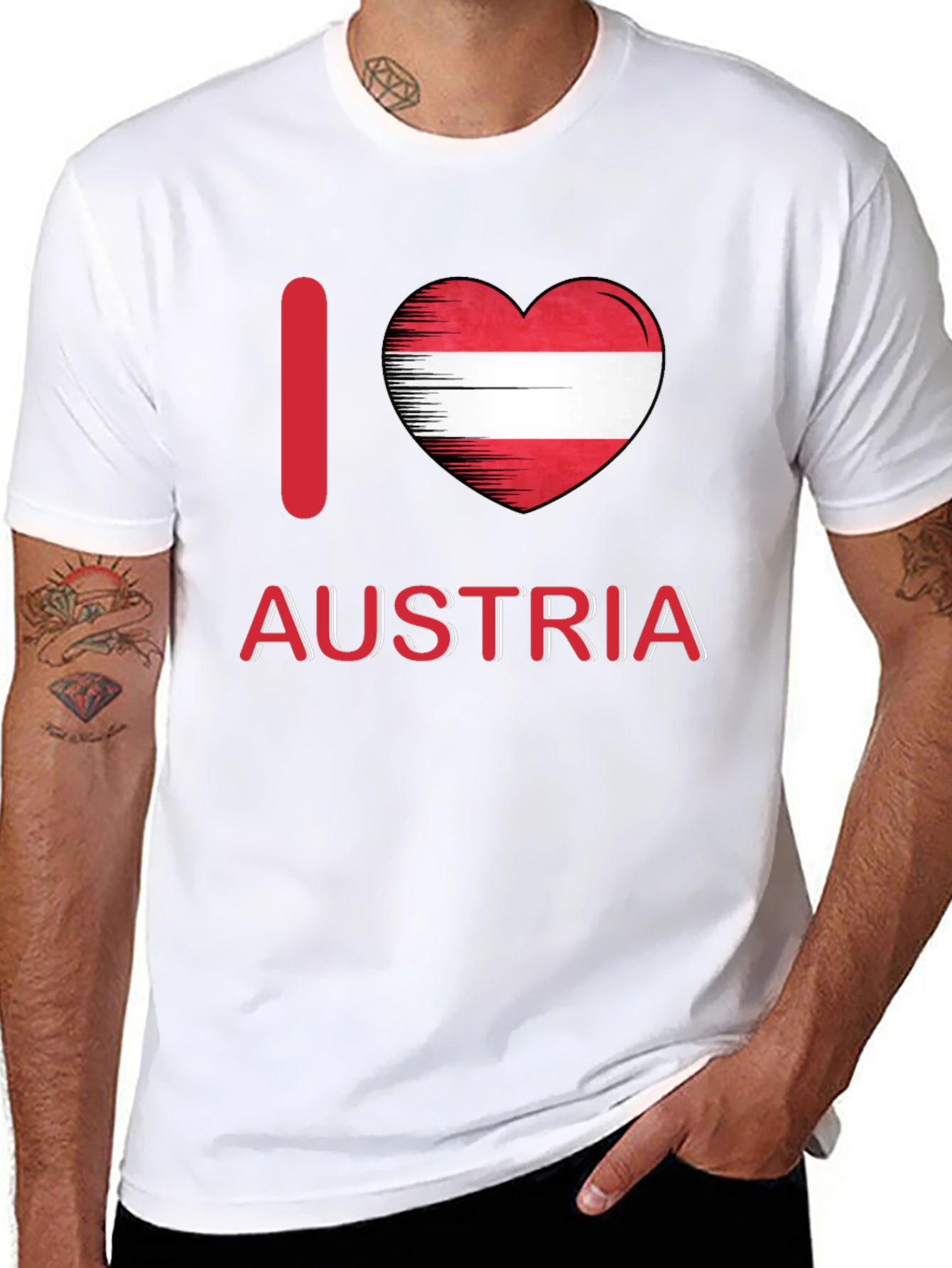 I Love Austria T-Shirt - Austrian Flag Heart Tee