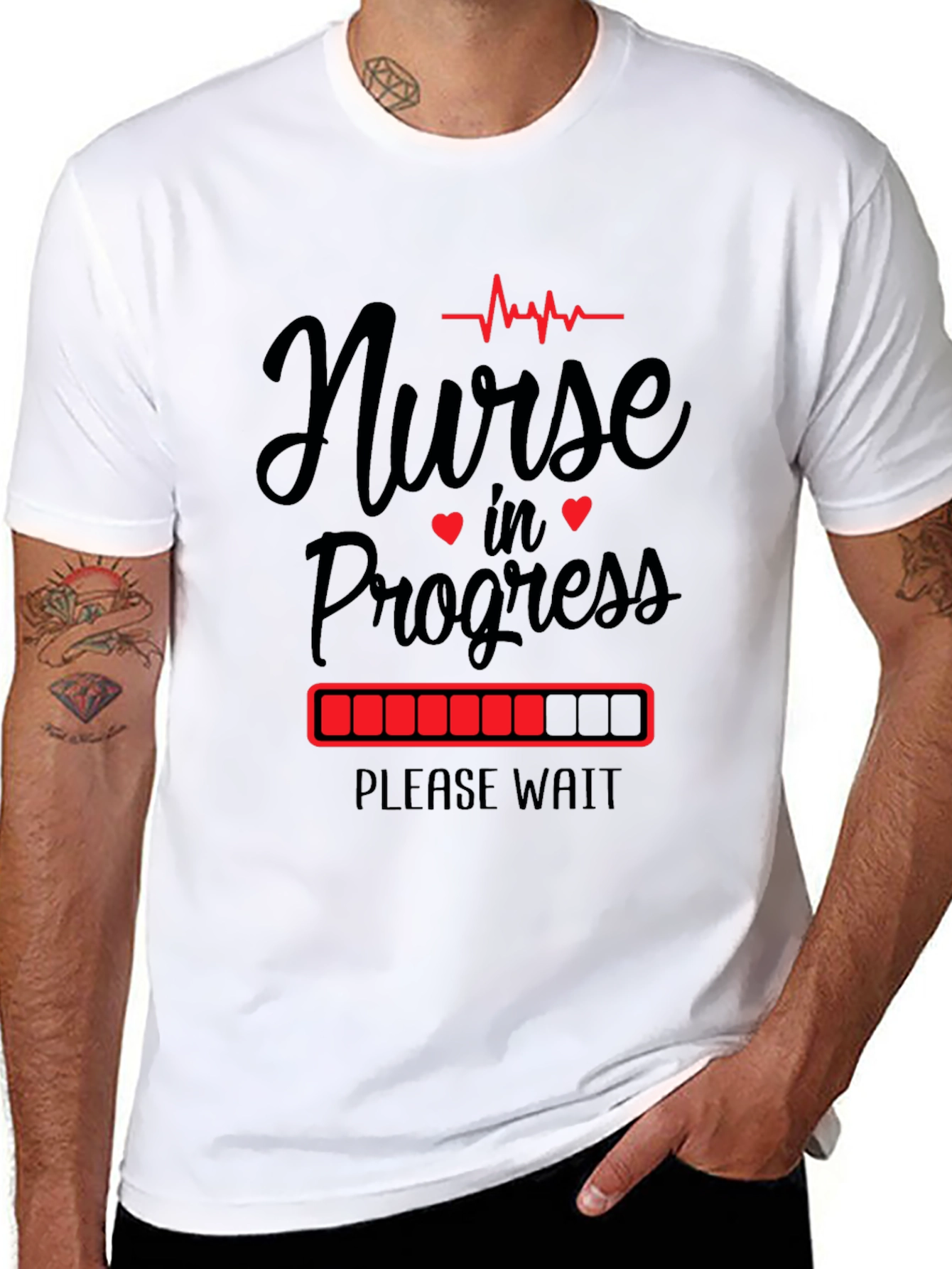Nurse in Progress Graphic T-Shirt - Please Wait