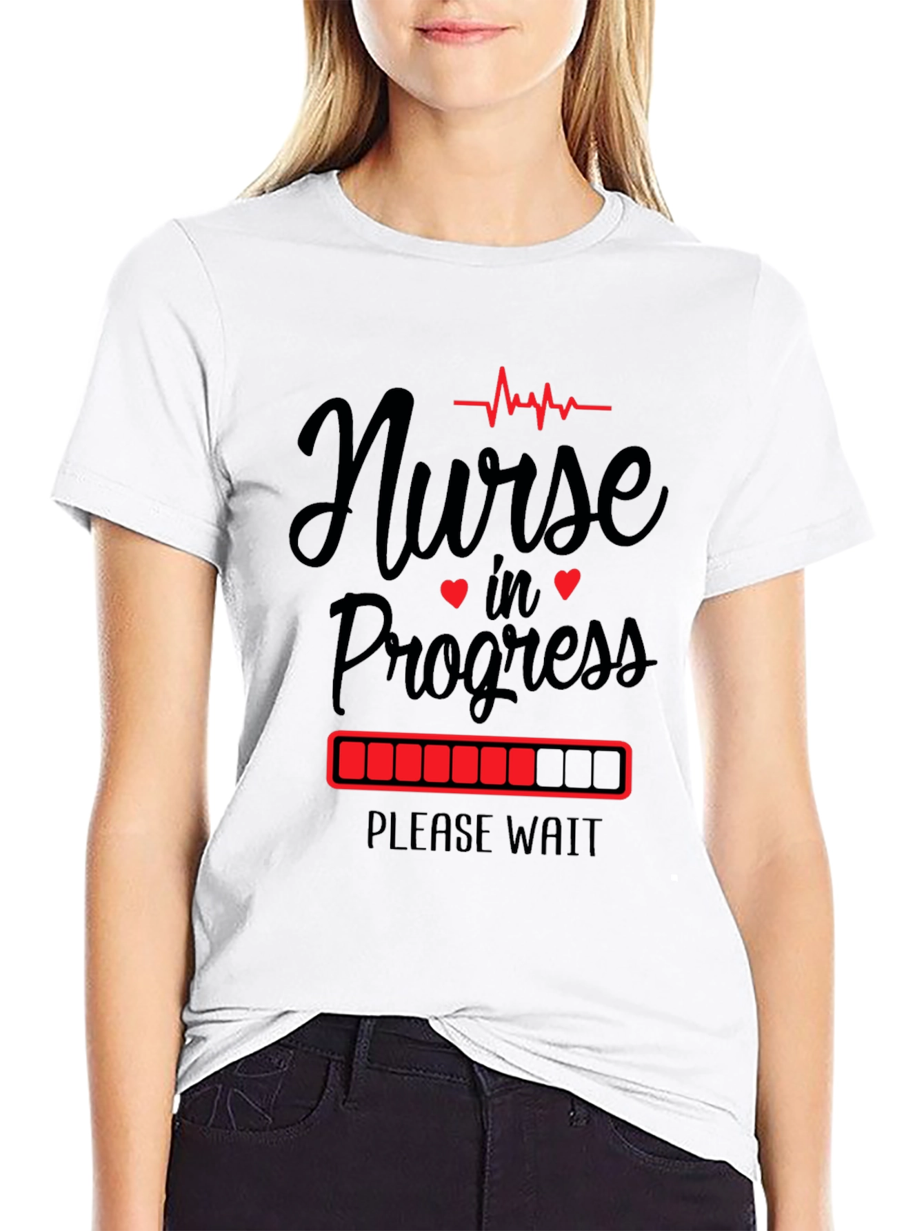 Nurse in Progress Graphic T-Shirt - Please Wait