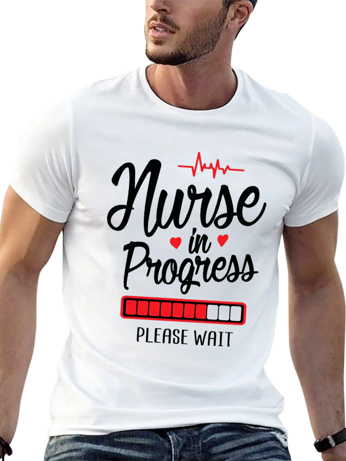 Nurse in Progress Graphic T-Shirt - Please Wait