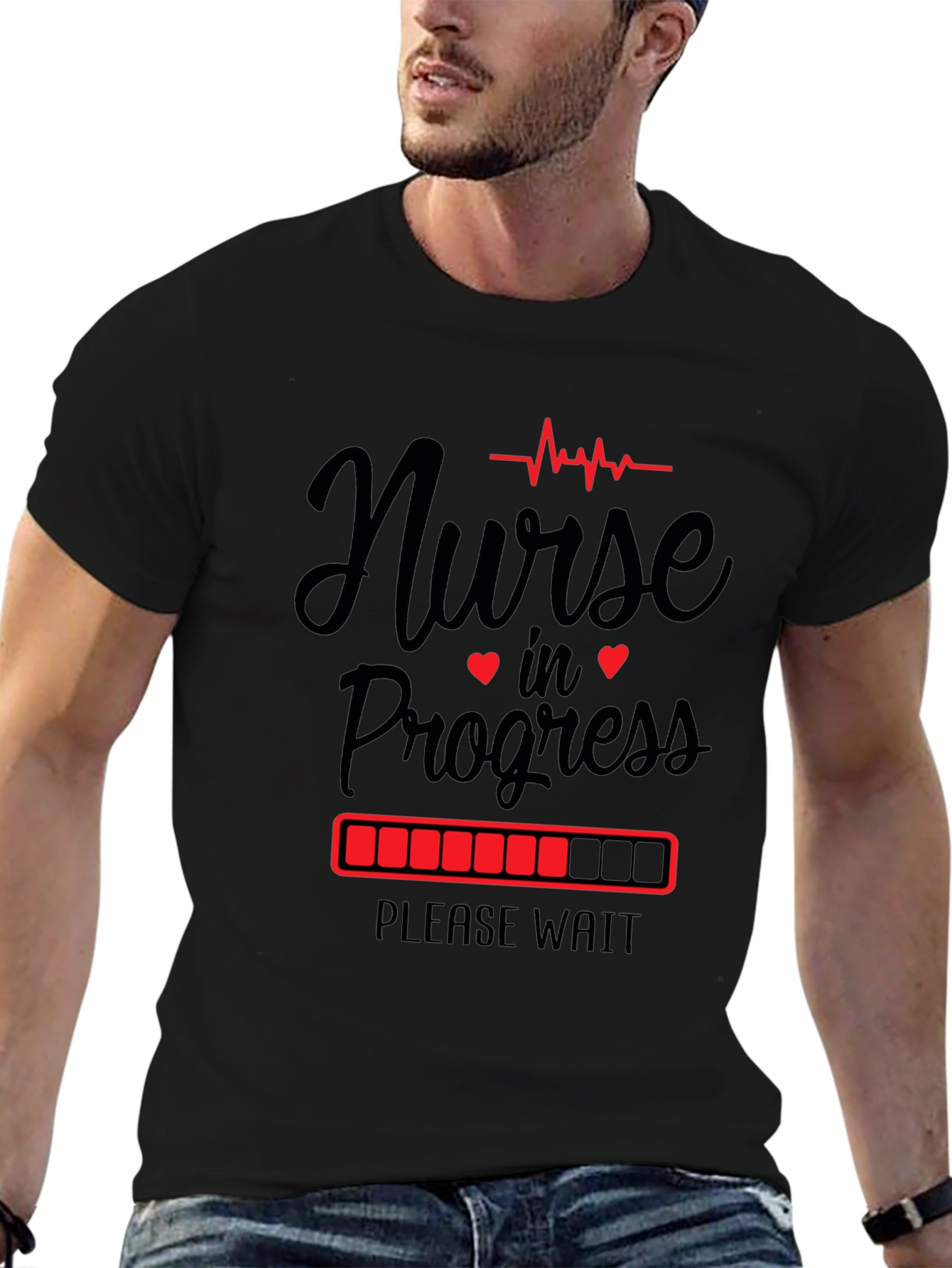 Nurse in Progress Graphic T-Shirt - Please Wait