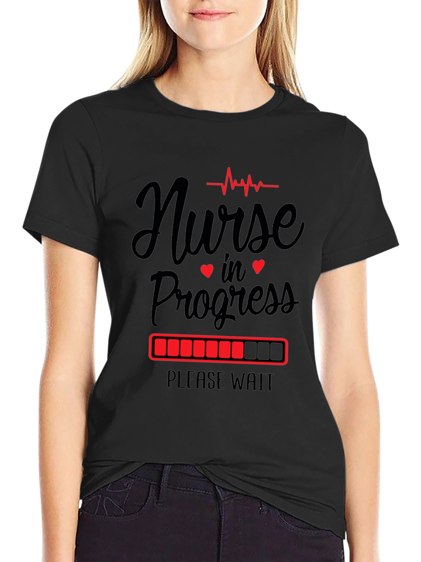 Nurse in Progress Graphic T-Shirt - Please Wait