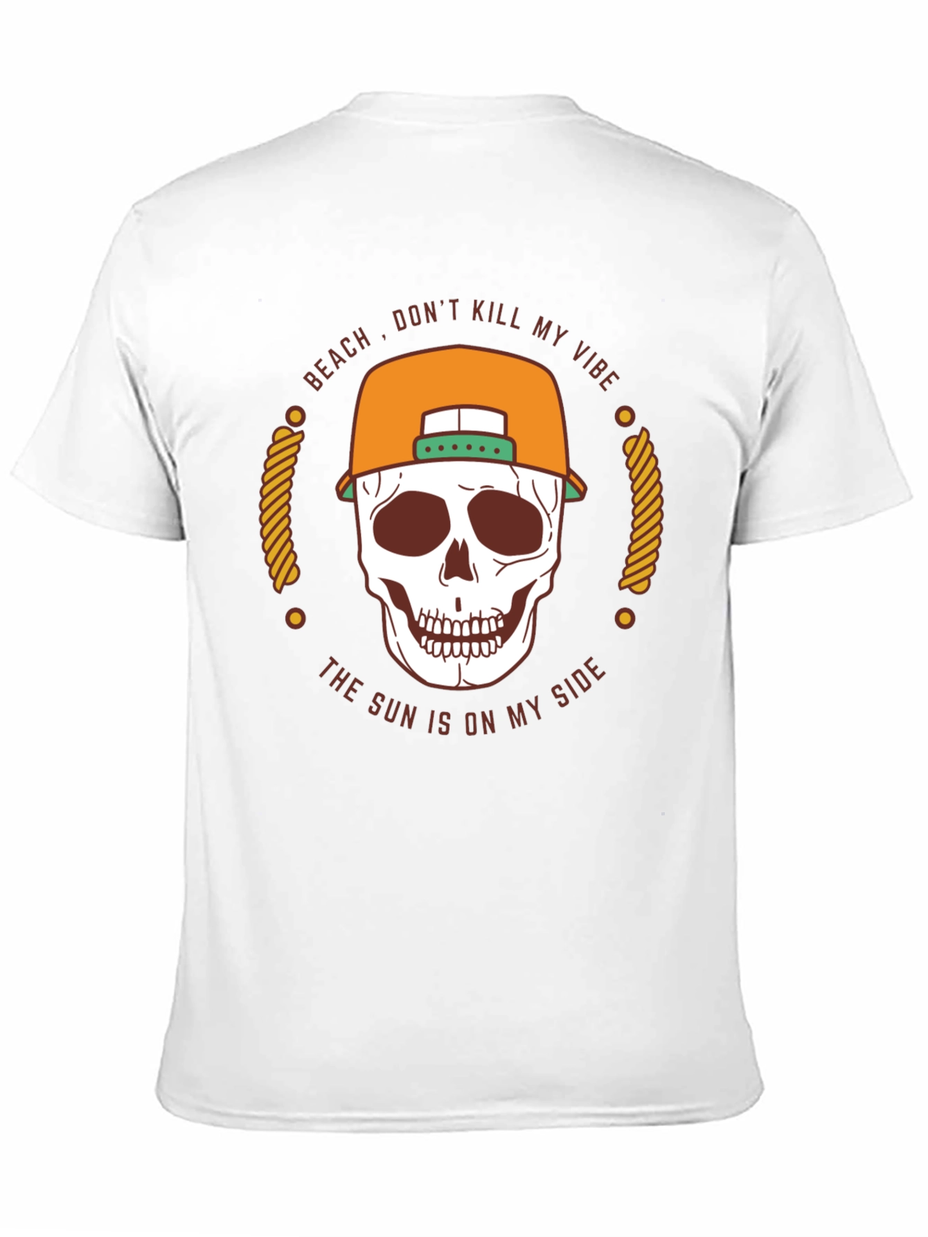Beach Vibe Skull T-Shirt - Mens Black Graphic Tee