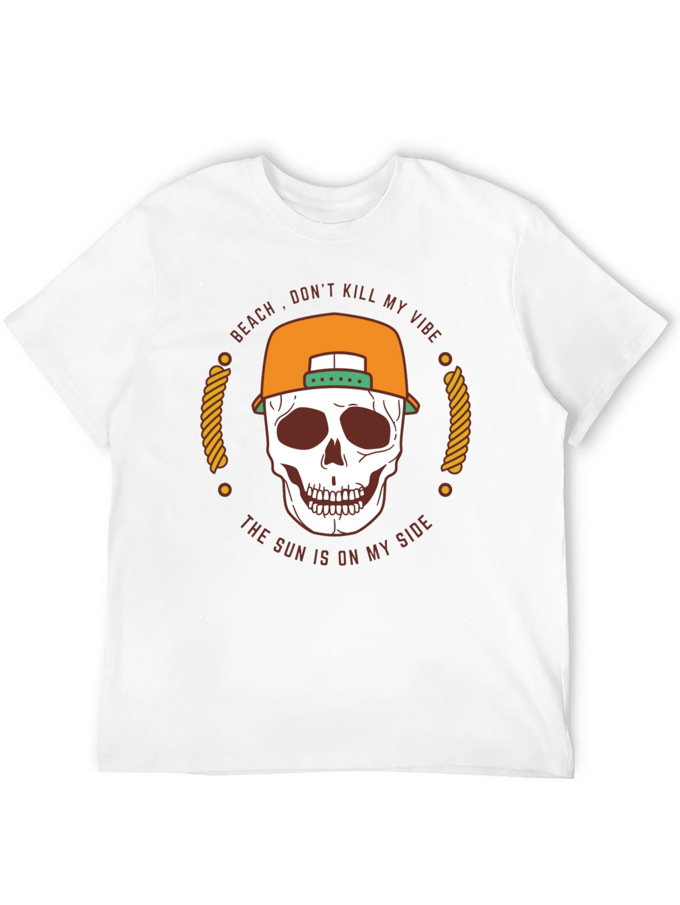 Beach Vibe Skull T-Shirt - Mens Black Graphic Tee