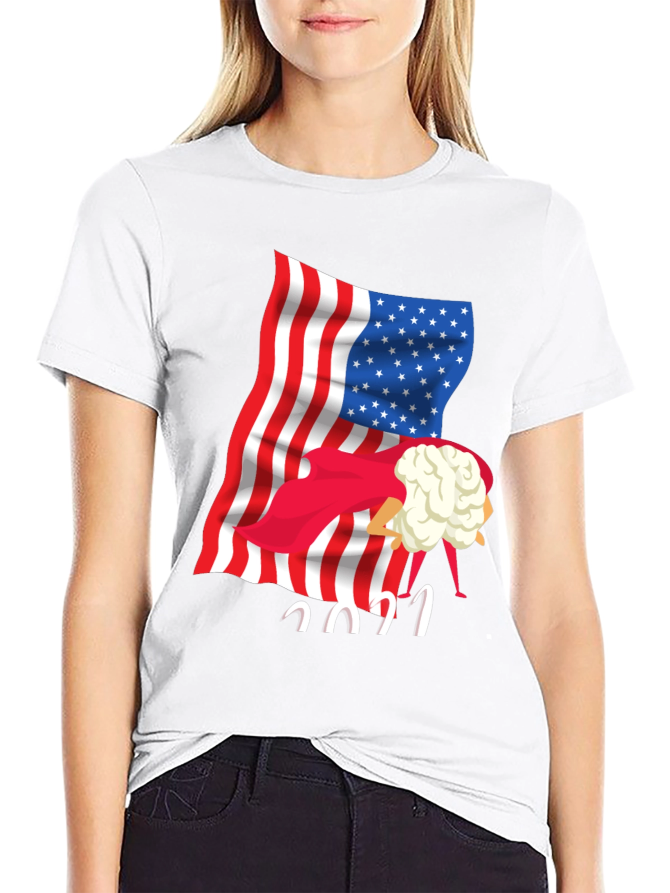 Patriotic Cauliflower Head 2021 T-Shirt