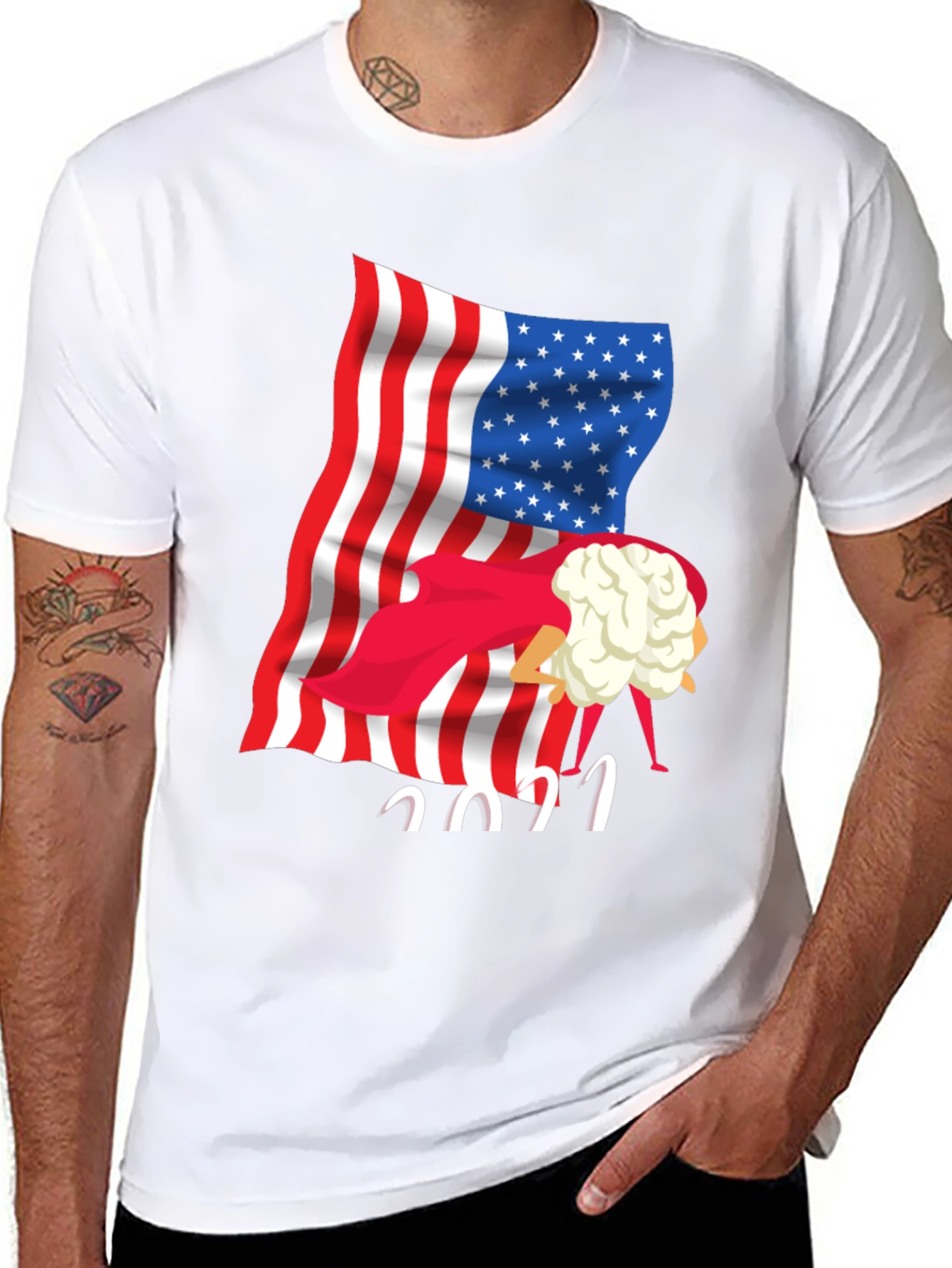 Patriotic Cauliflower Head 2021 T-Shirt