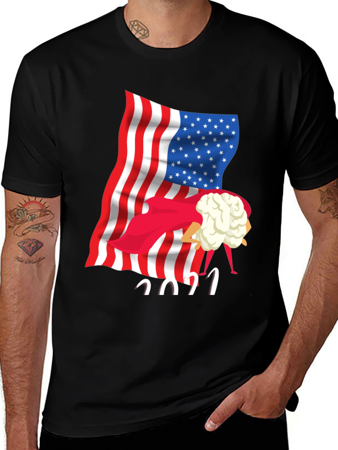 Patriotic Cauliflower Head 2021 T-Shirt