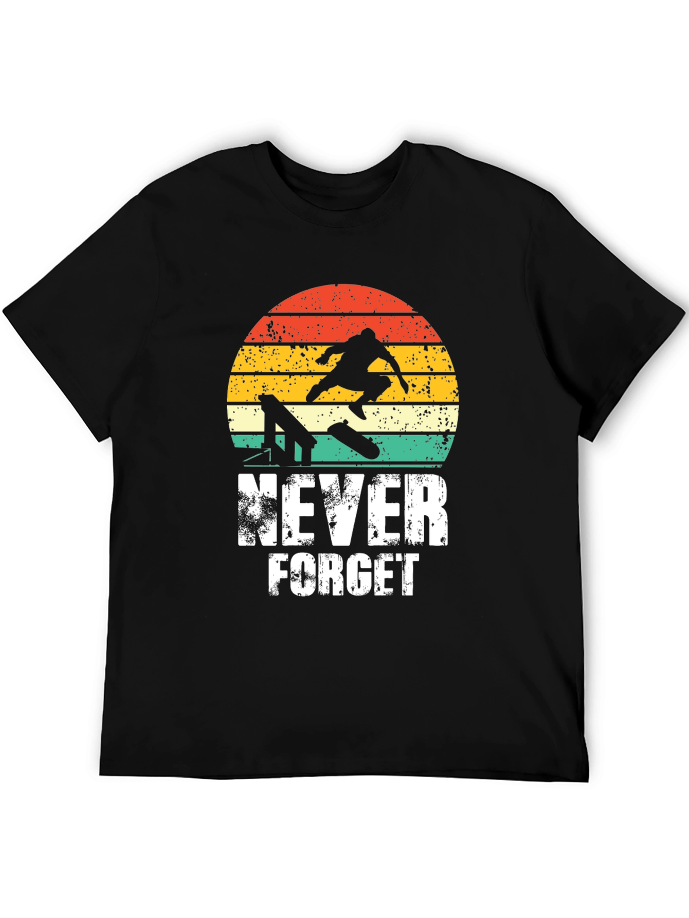 Retro Skateboard Never Forget Graphic Tee