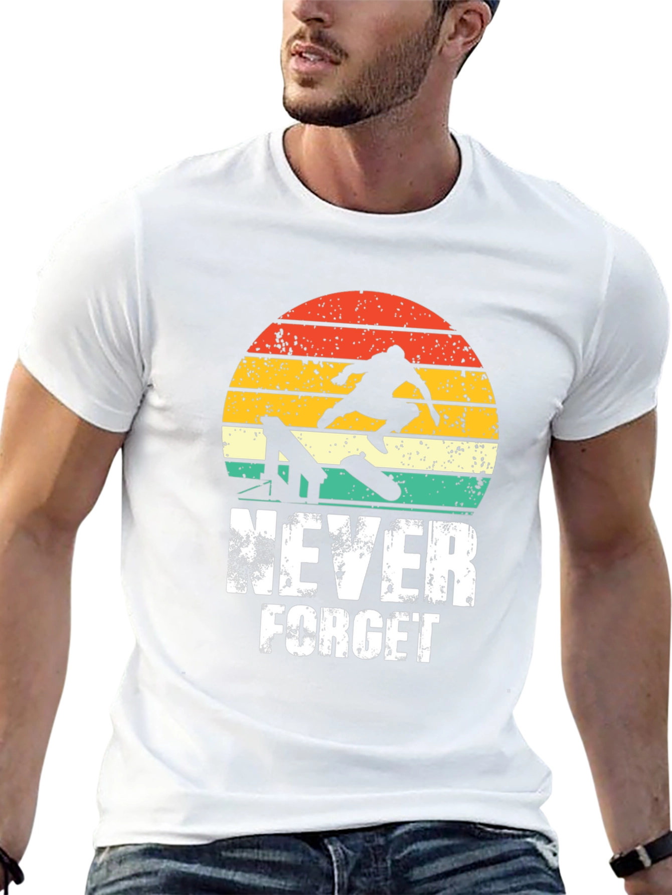 Retro Skateboard Never Forget Graphic Tee