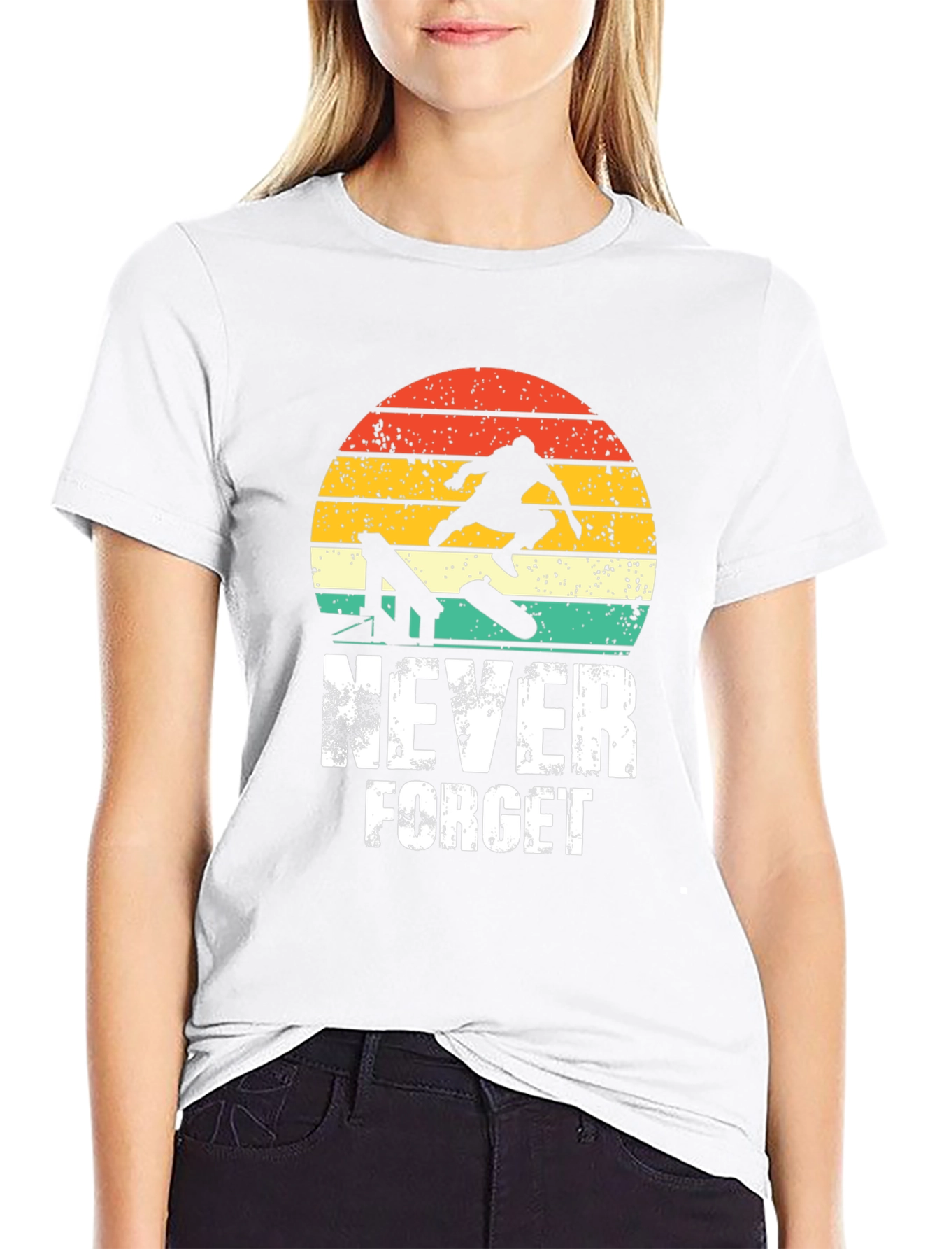 Retro Skateboard Never Forget Graphic Tee