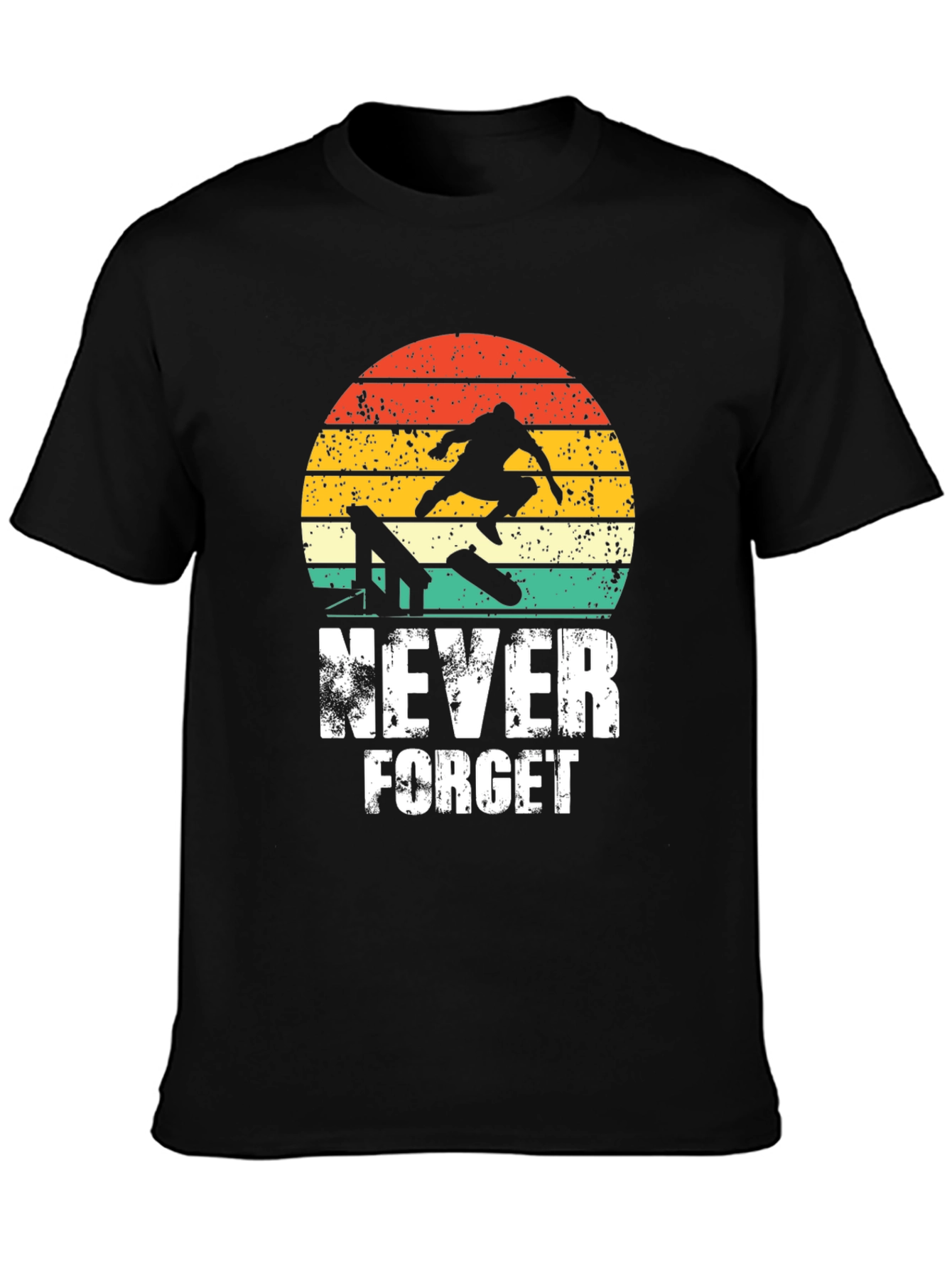 Retro Skateboard Never Forget Graphic Tee