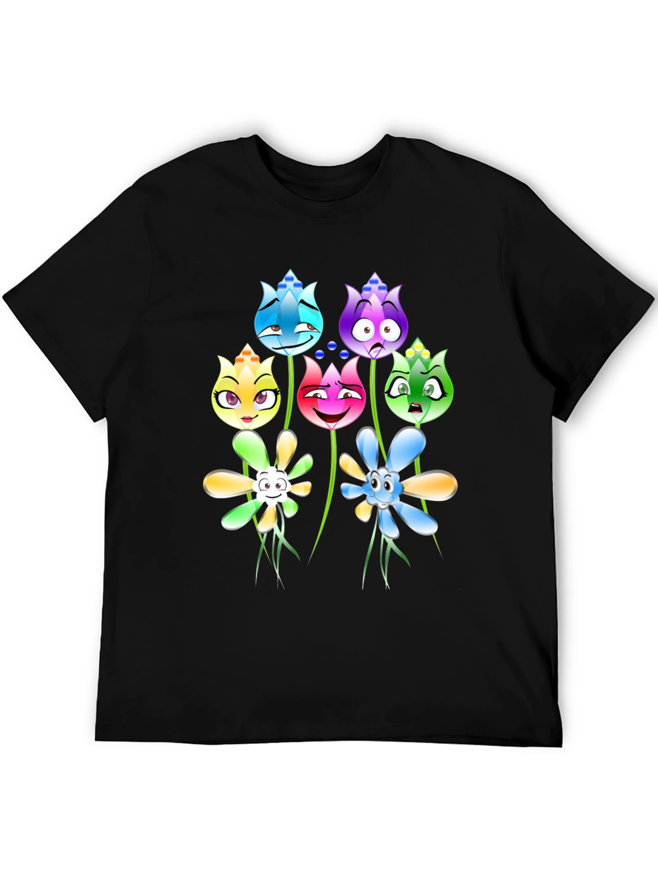 Cartoon Flower Graphic T-Shirt