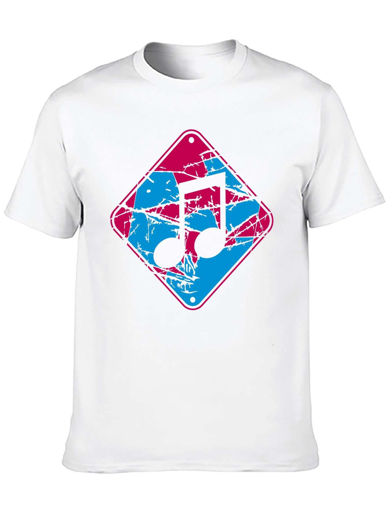 Retro Music Note Graphic Black T-Shirt