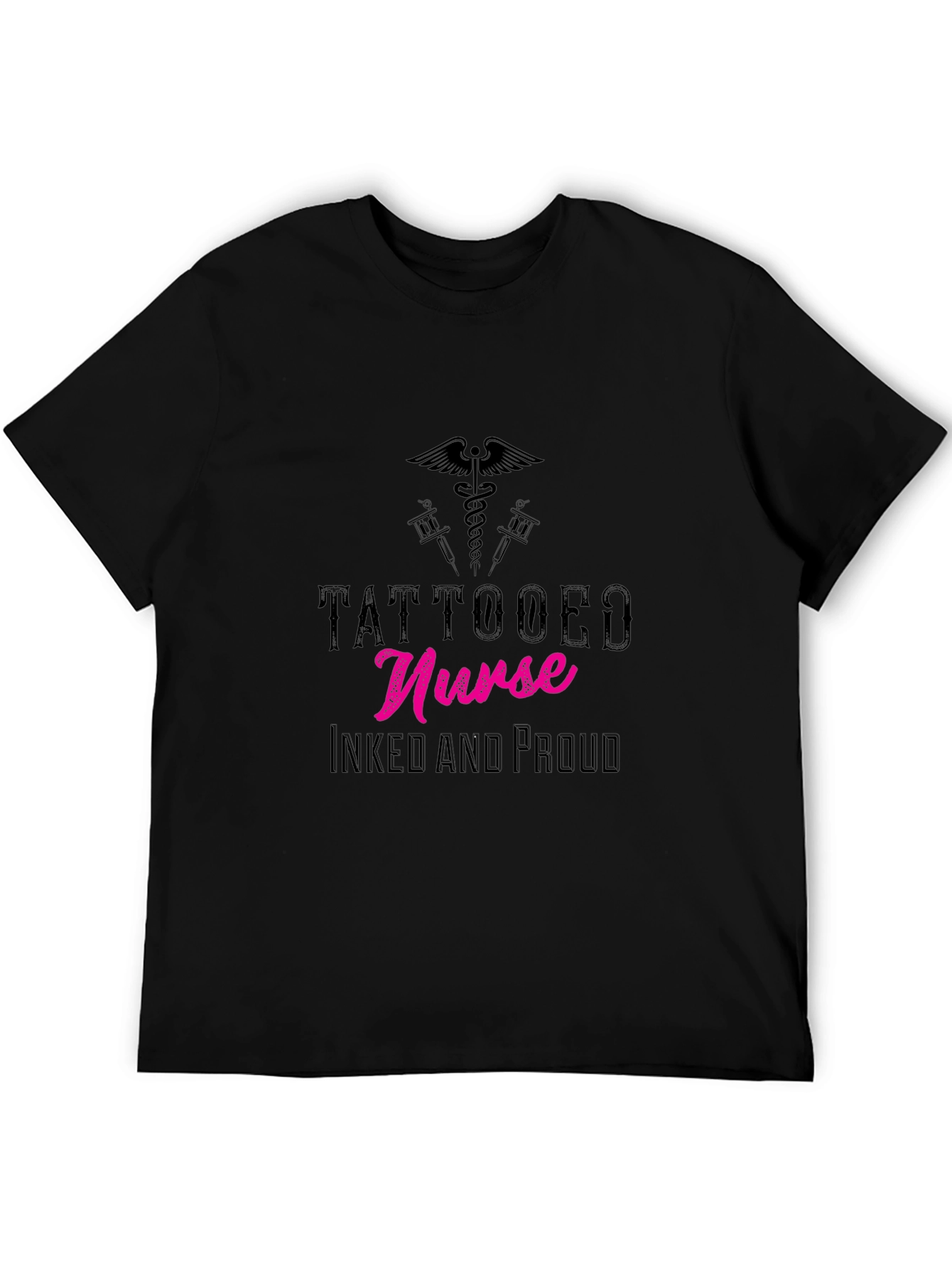 Tattooed Nurse Inked and Proud Black T-Shirt