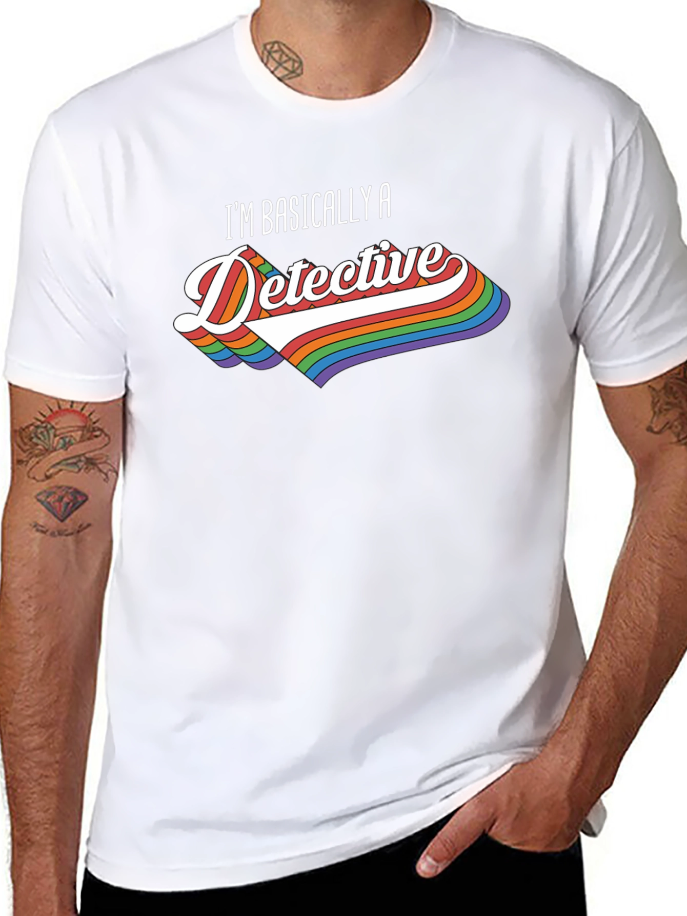 Detective Rainbow Graphic T-Shirt