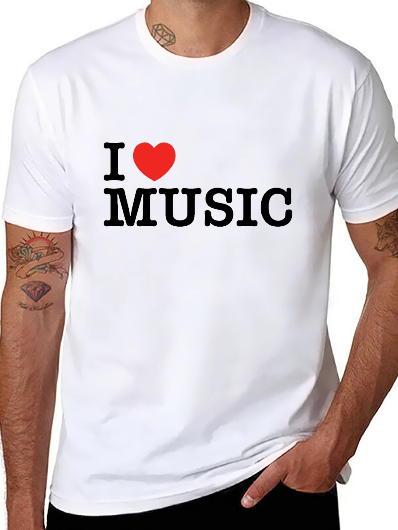 I Love Music Black T-Shirt