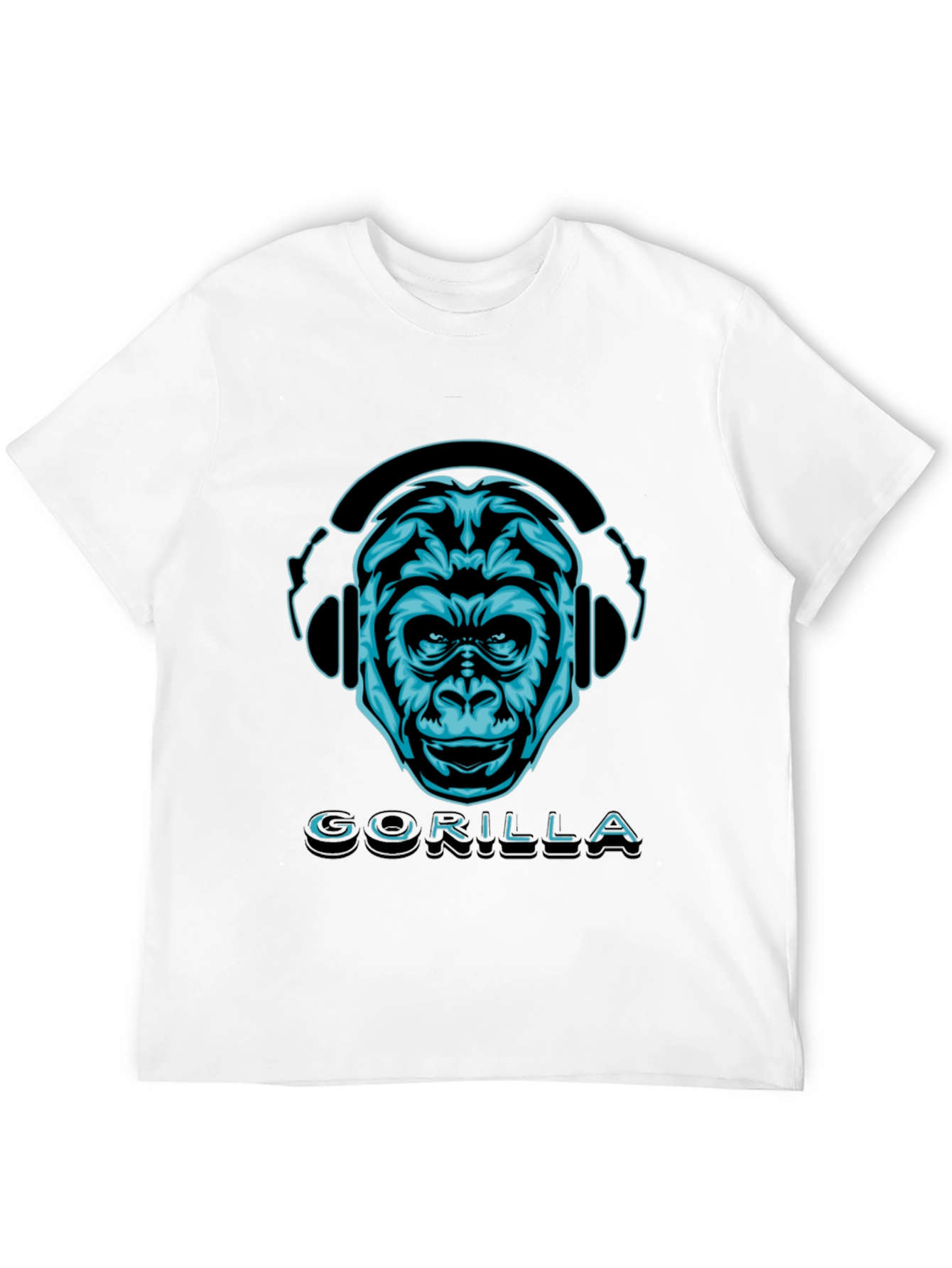 Gorilla Headphones Graphic Tee - Cool Animal Design