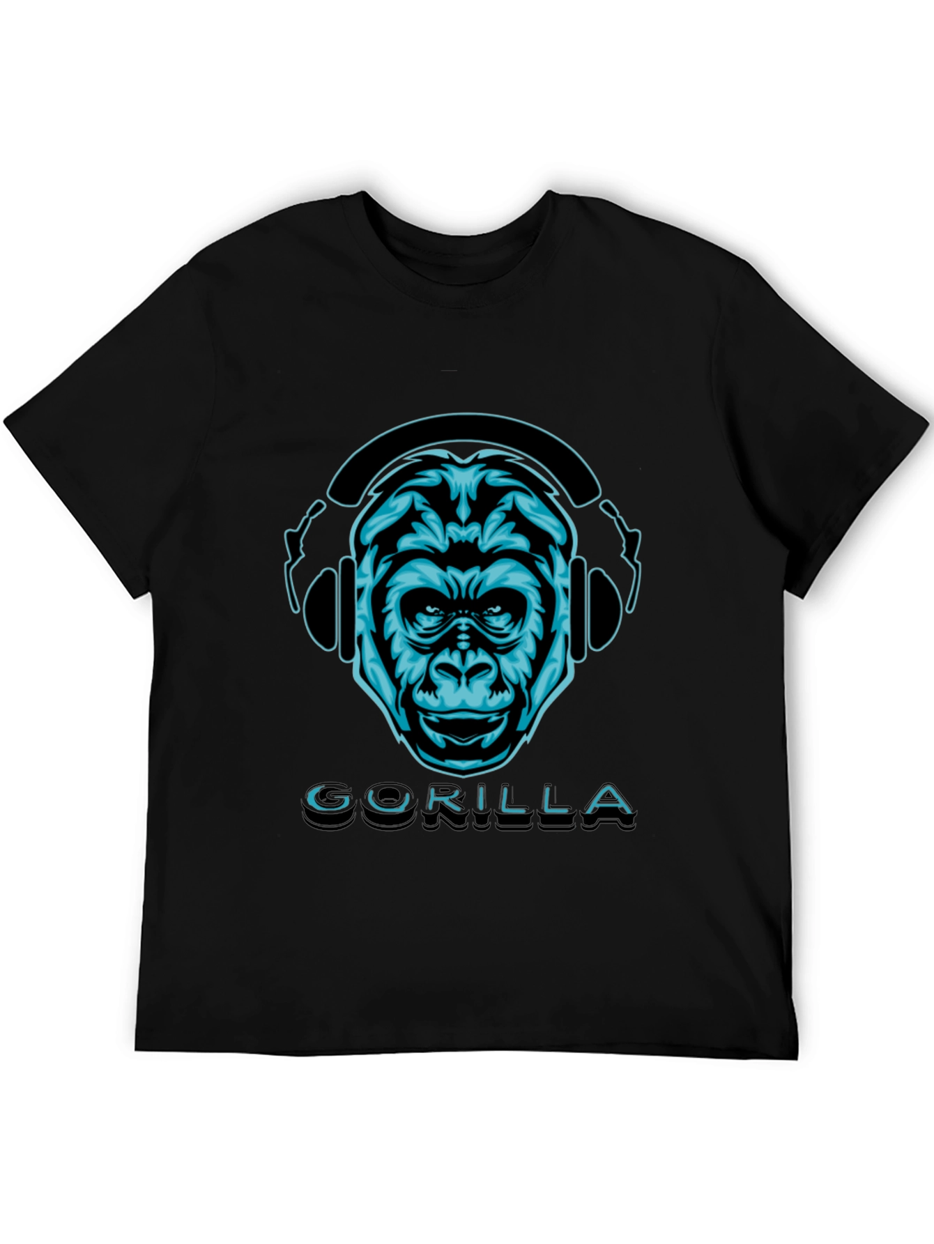 Gorilla Headphones Graphic Tee - Cool Animal Design