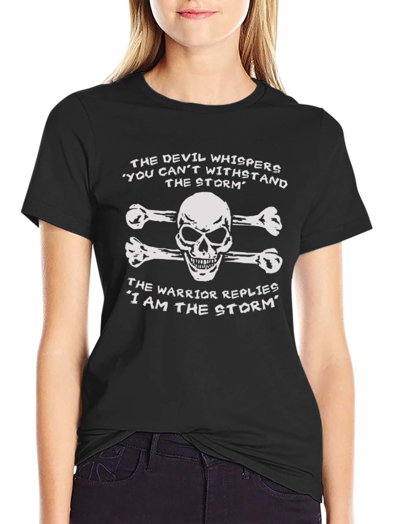 Devil vs Warrior Skull Graphic T-Shirt
