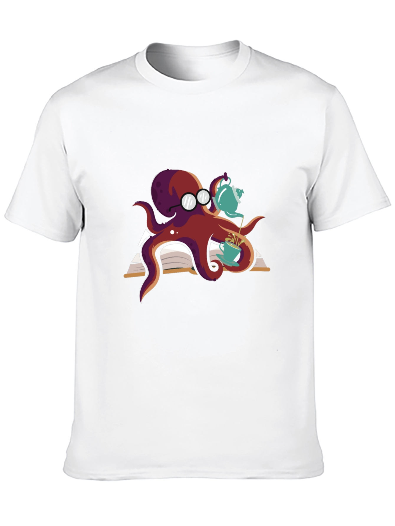 Bookish Octopus T-Shirt - Tea Time!