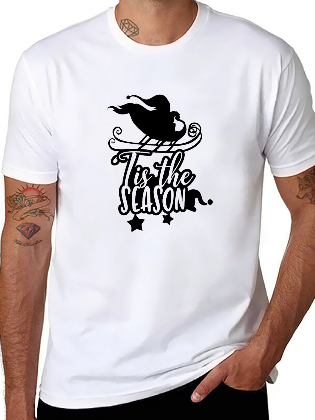 Tis The Season Black Graphic Tee