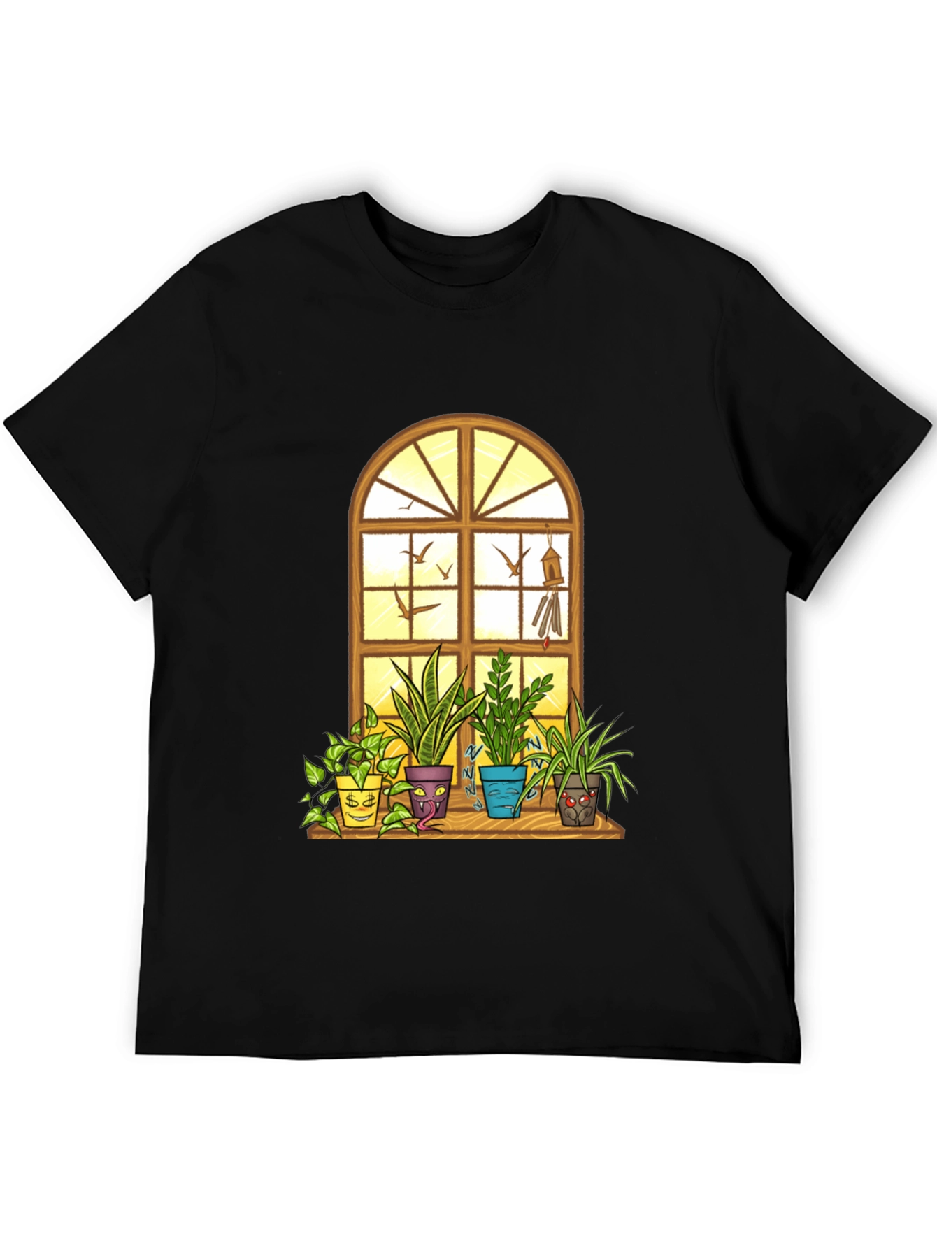Mens Novelty Potted Plants Graphic T-Shirt