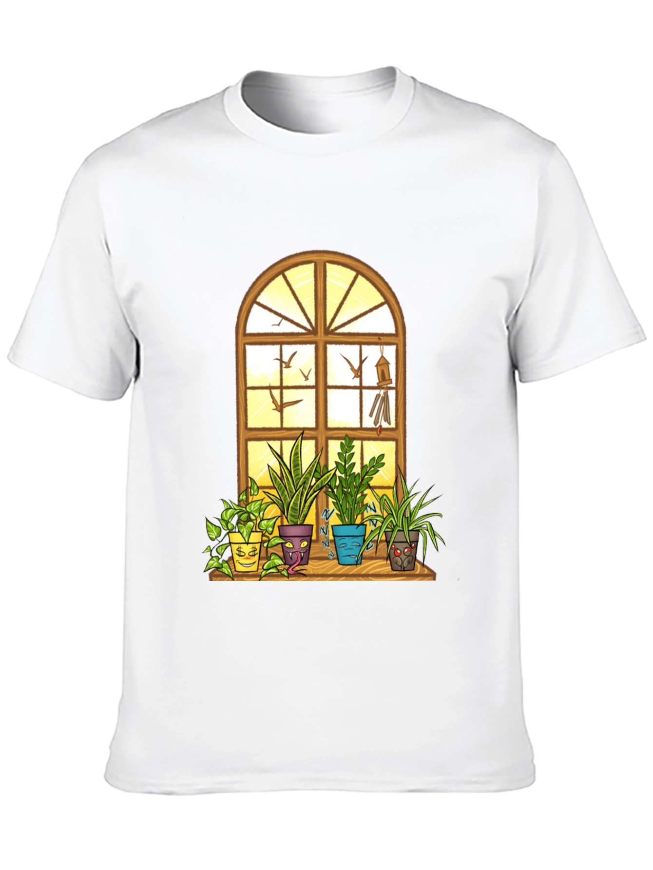 Mens Novelty Potted Plants Graphic T-Shirt