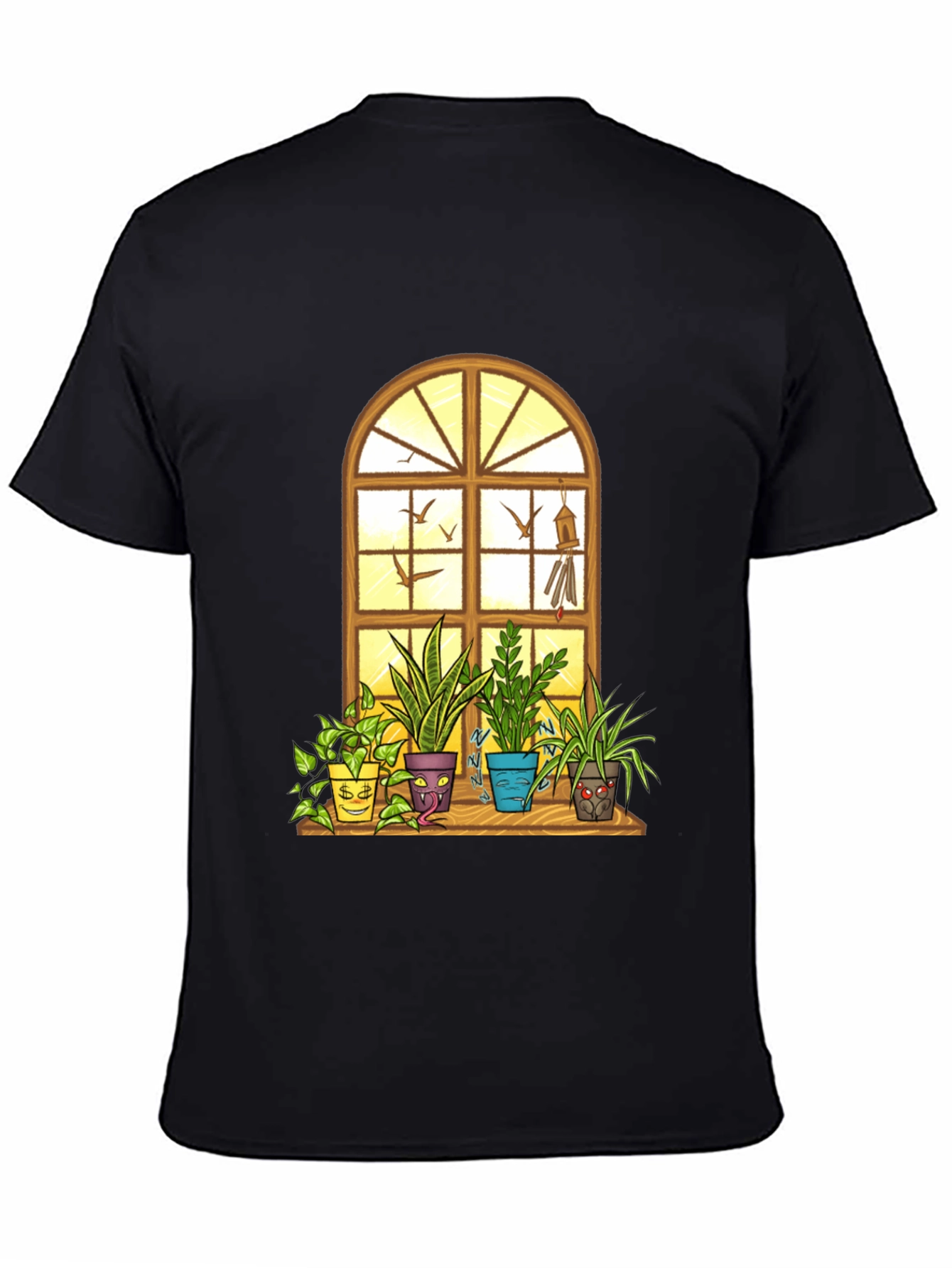 Mens Novelty Potted Plants Graphic T-Shirt