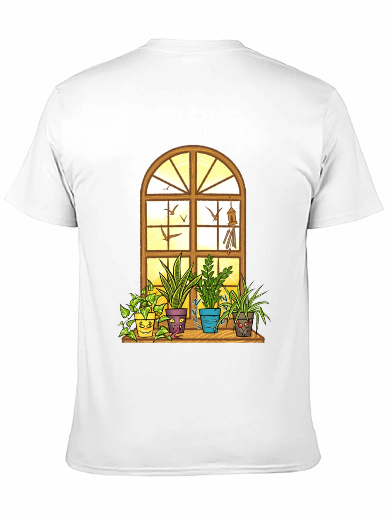 Mens Novelty Potted Plants Graphic T-Shirt
