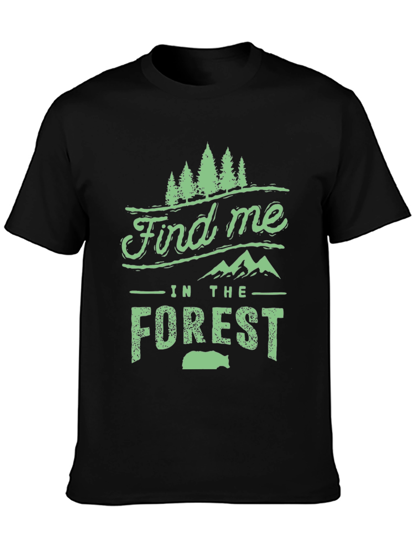 Find Me in The Forest Black Graphic Tee