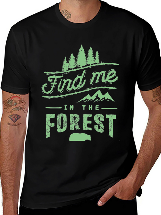 Find Me in The Forest Black Graphic Tee