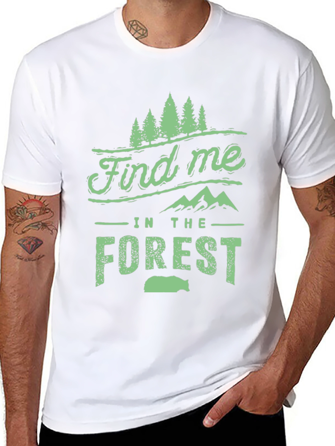 Find Me in The Forest Black Graphic Tee
