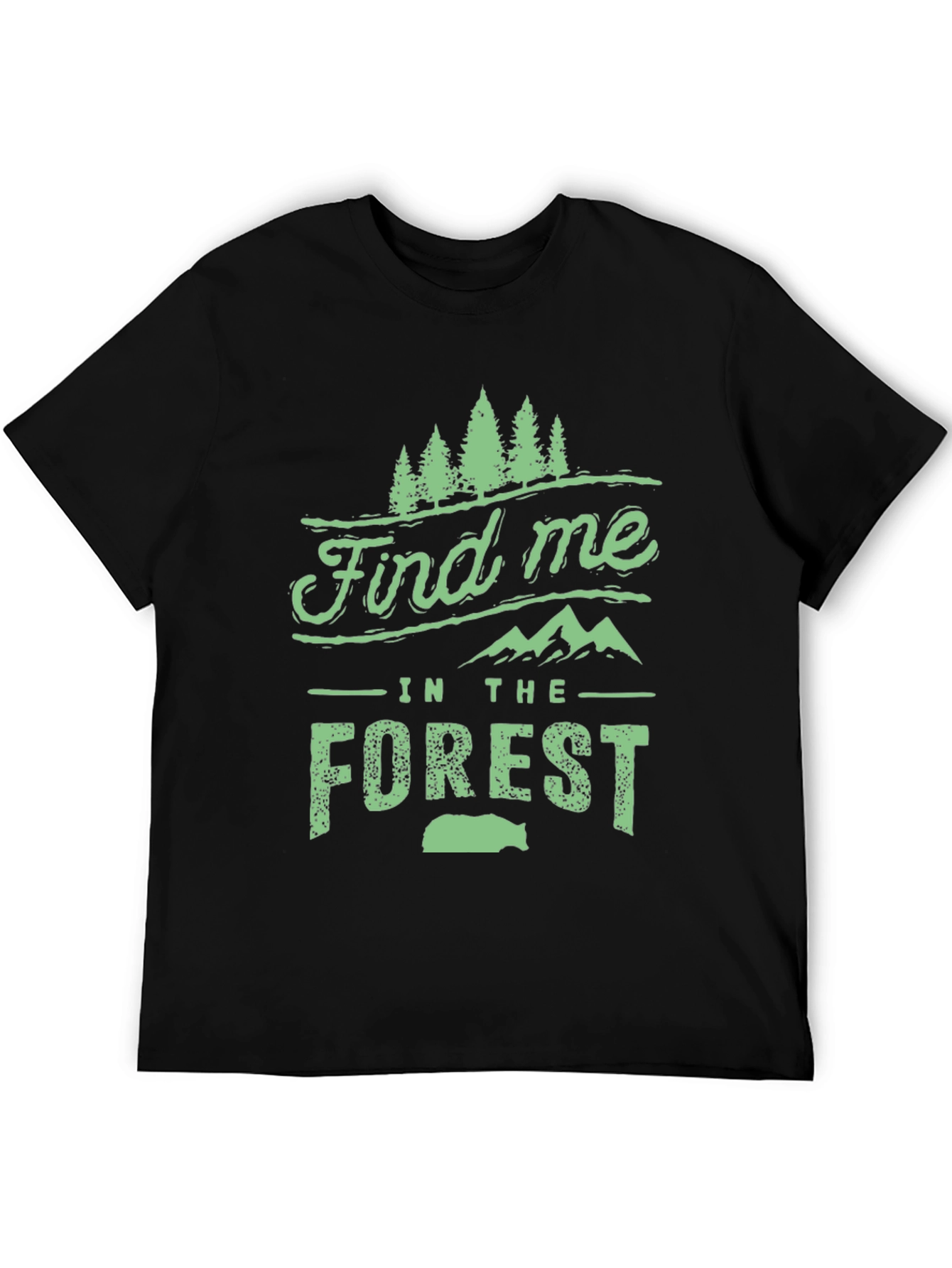 Find Me in The Forest Black Graphic Tee