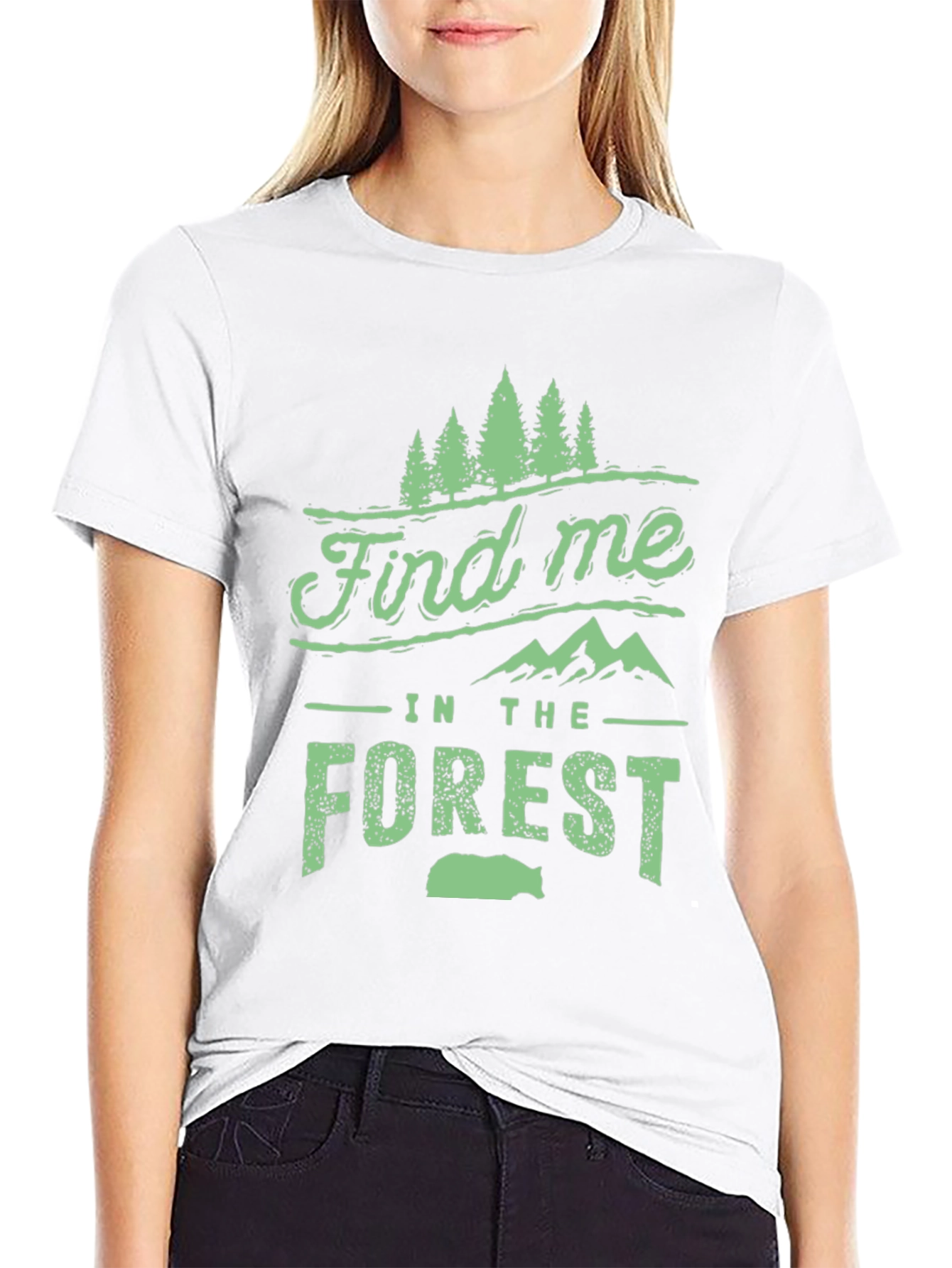 Find Me in The Forest Black Graphic Tee