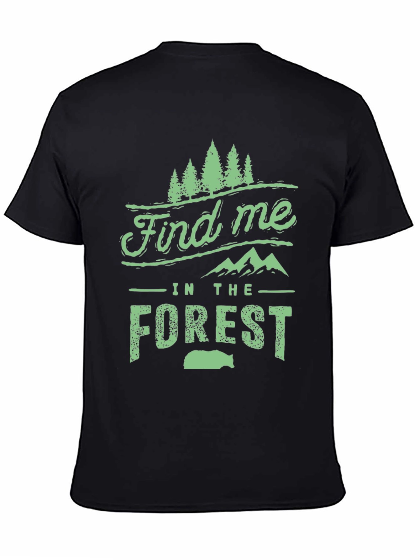 Find Me in The Forest Black Graphic Tee