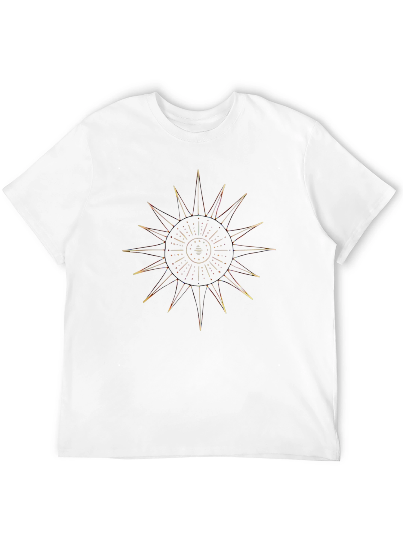 Golden Sunburst Graphic Black T-Shirt