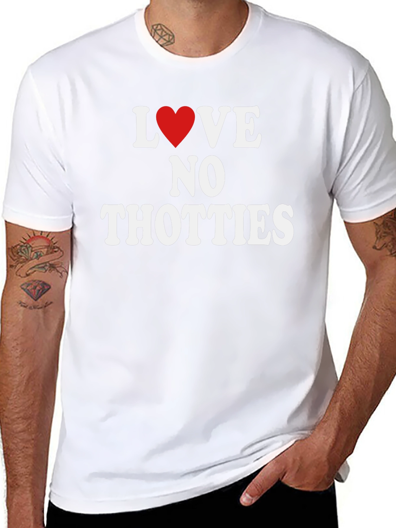 Love No Thotties Graphic T-Shirt - Anti-Trendy Tee