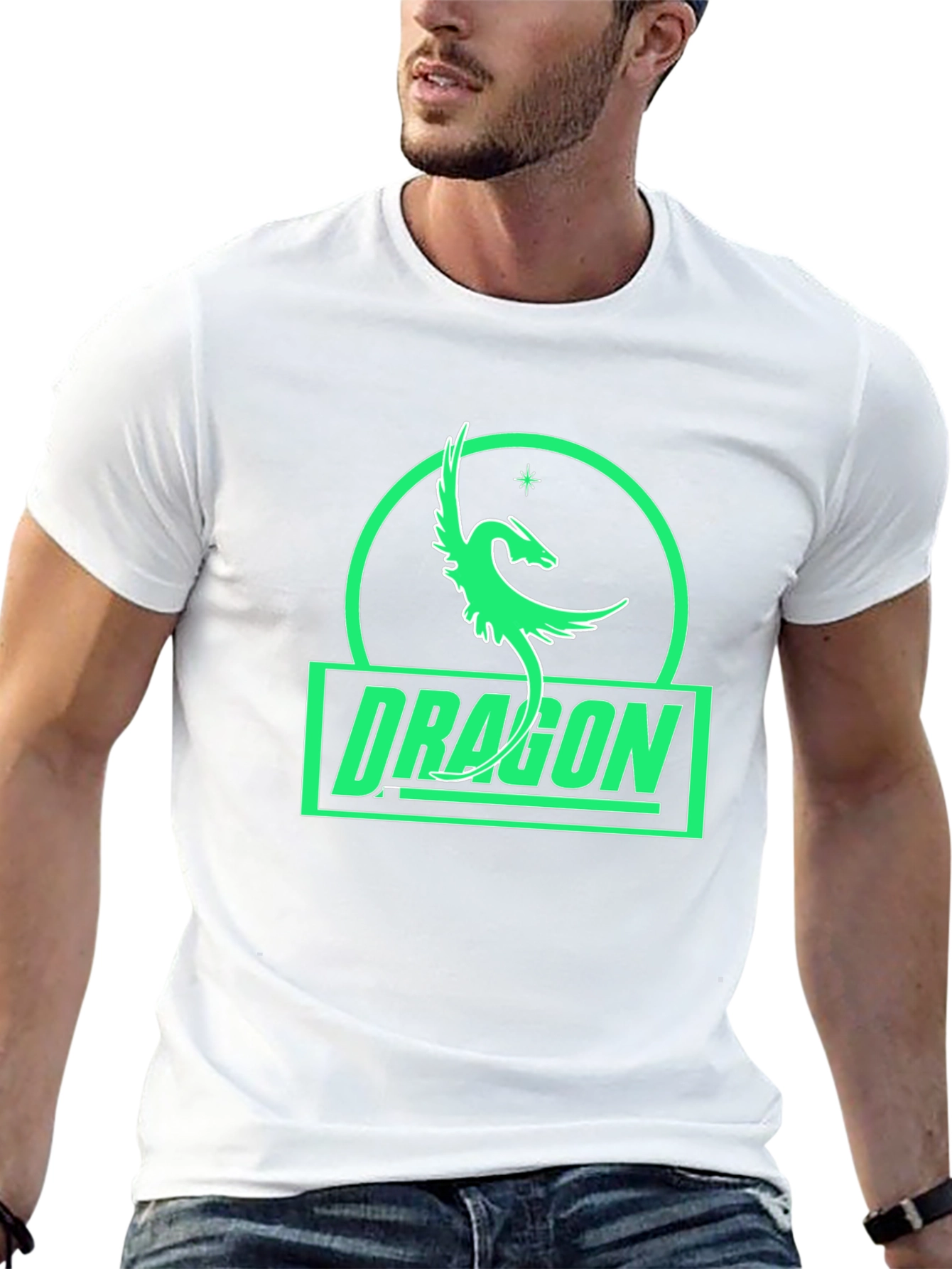 Dragon Graphic Tee - Black Cotton T-Shirt