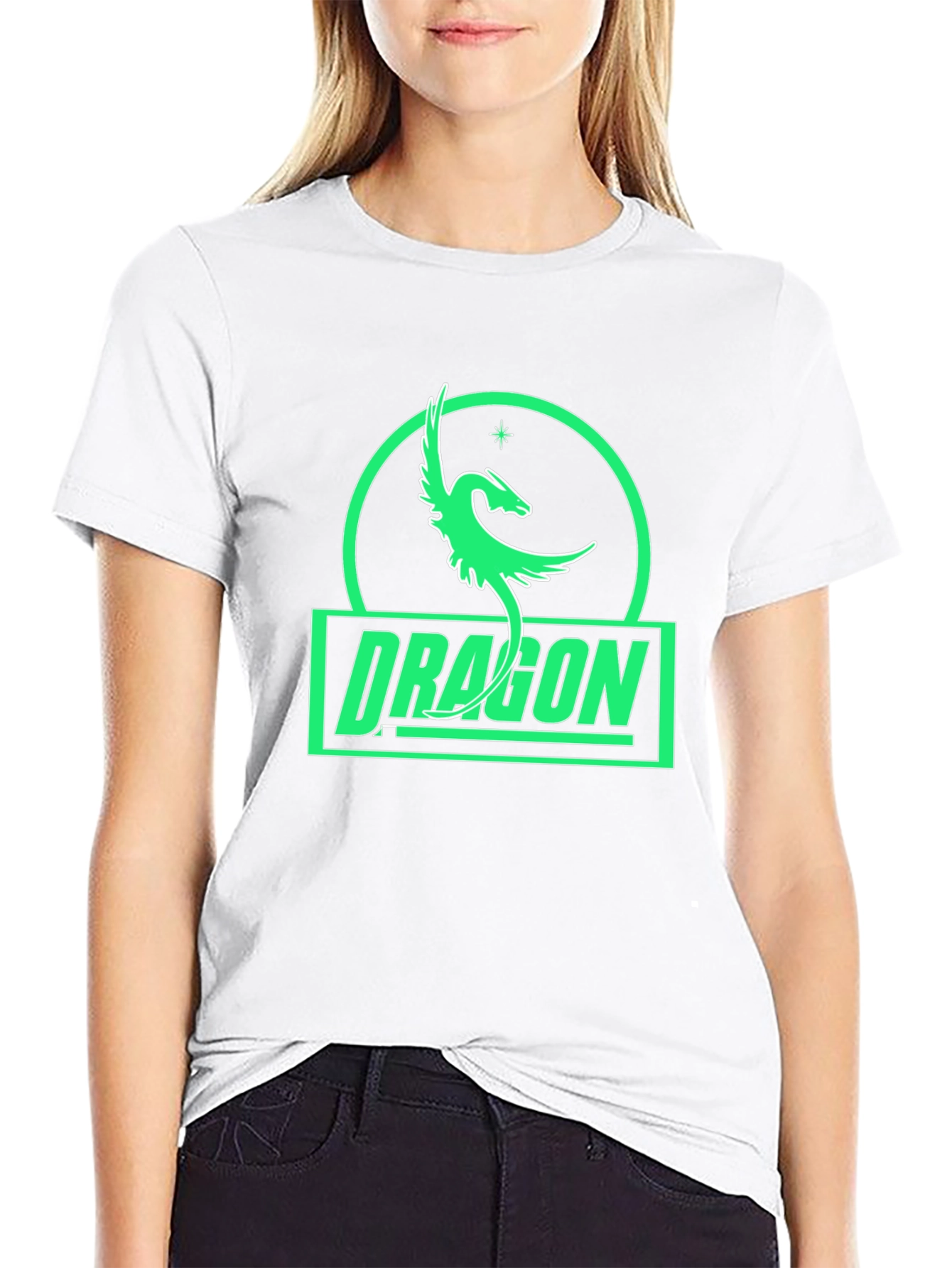 Dragon Graphic Tee - Black Cotton T-Shirt
