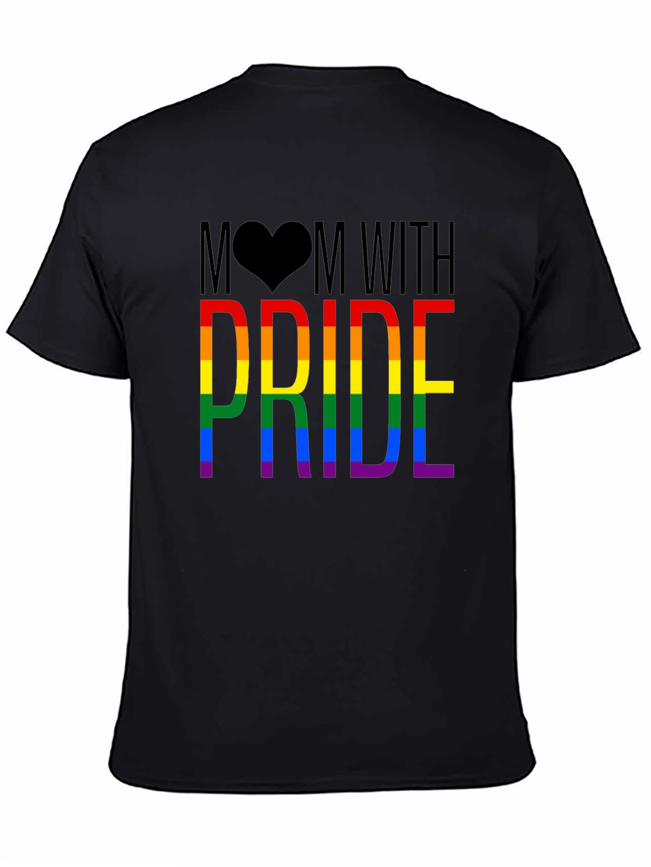 Mom With Pride Rainbow Graphic T-Shirt