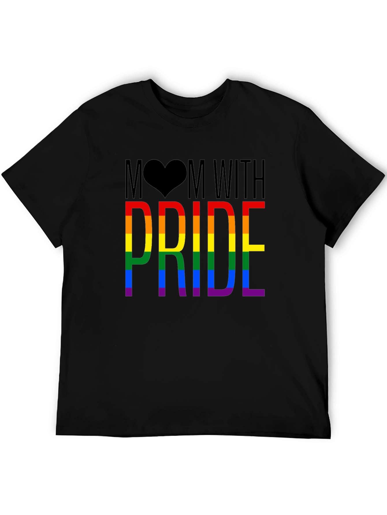 Mom With Pride Rainbow Graphic T-Shirt