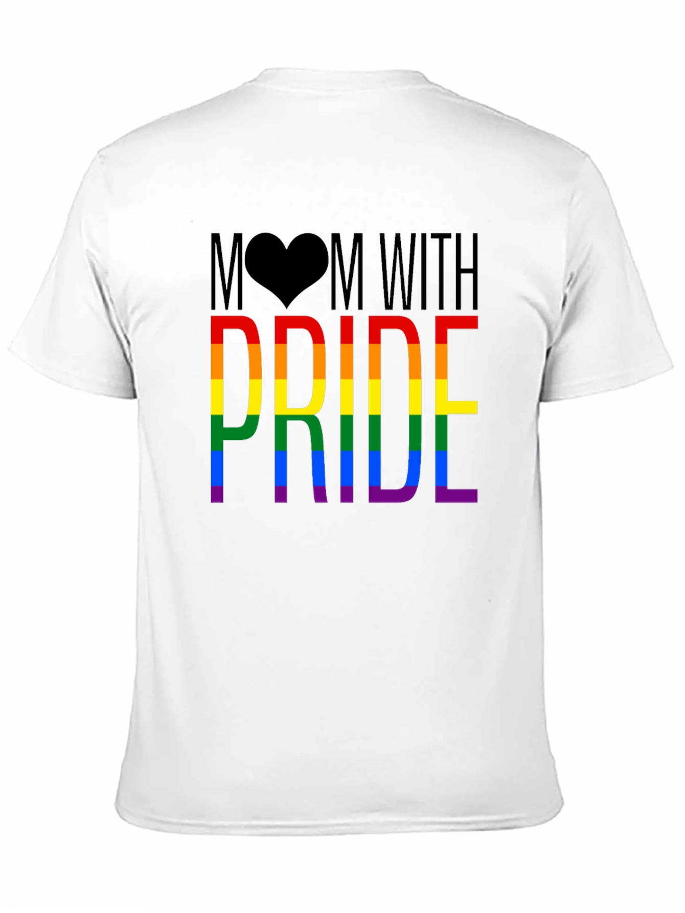 Mom With Pride Rainbow Graphic T-Shirt