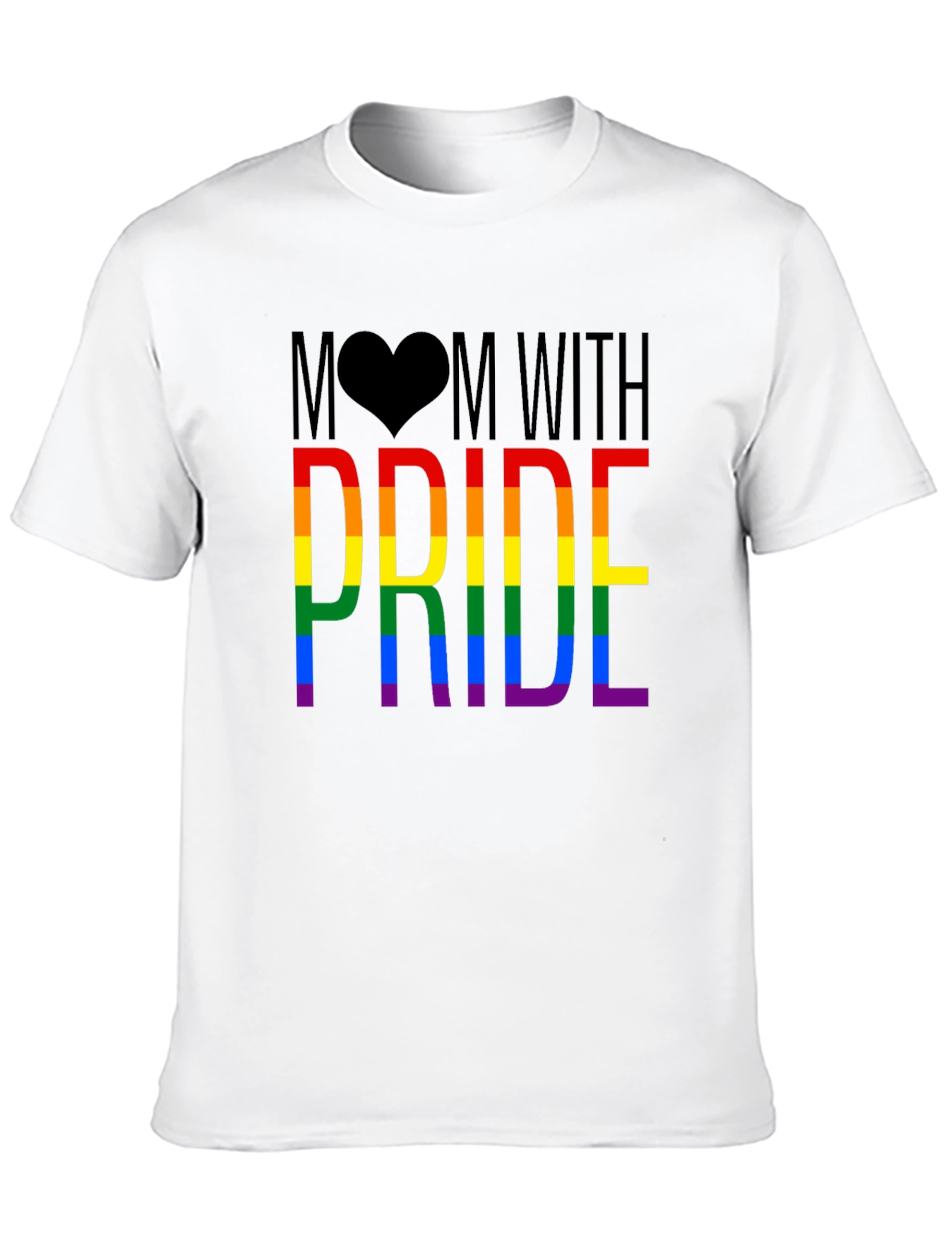 Mom With Pride Rainbow Graphic T-Shirt