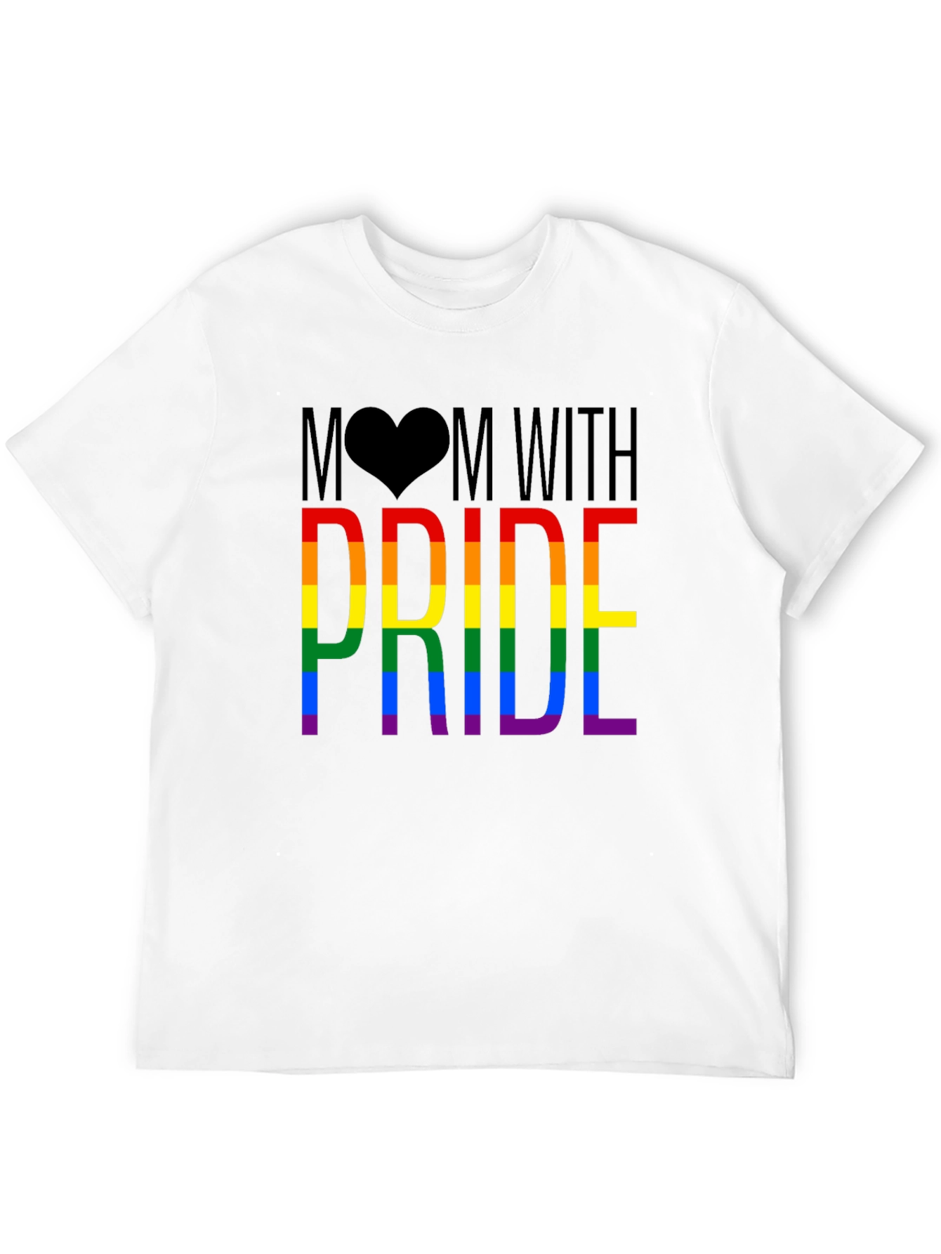 Mom With Pride Rainbow Graphic T-Shirt