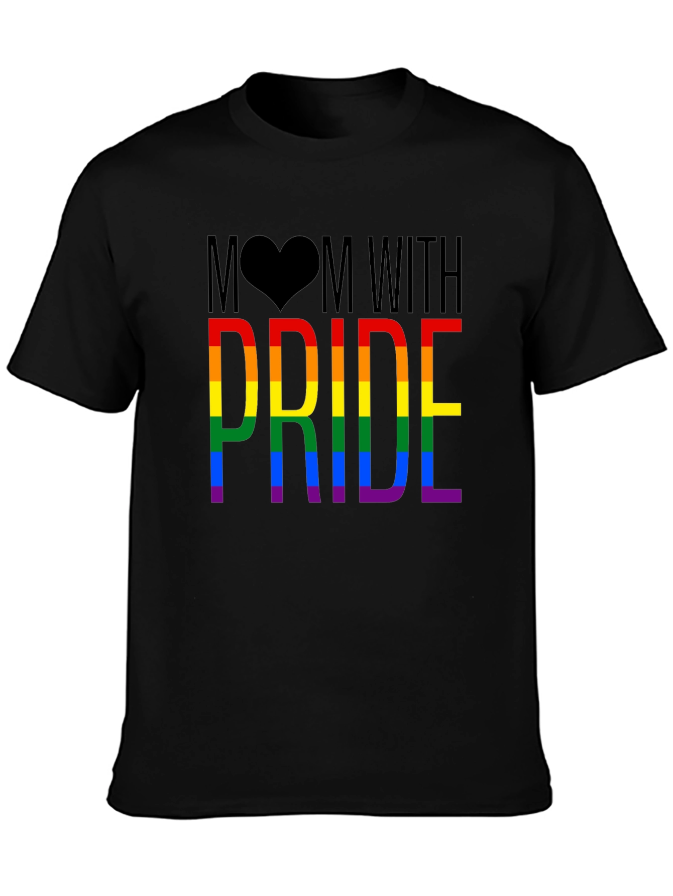 Mom With Pride Rainbow Graphic T-Shirt
