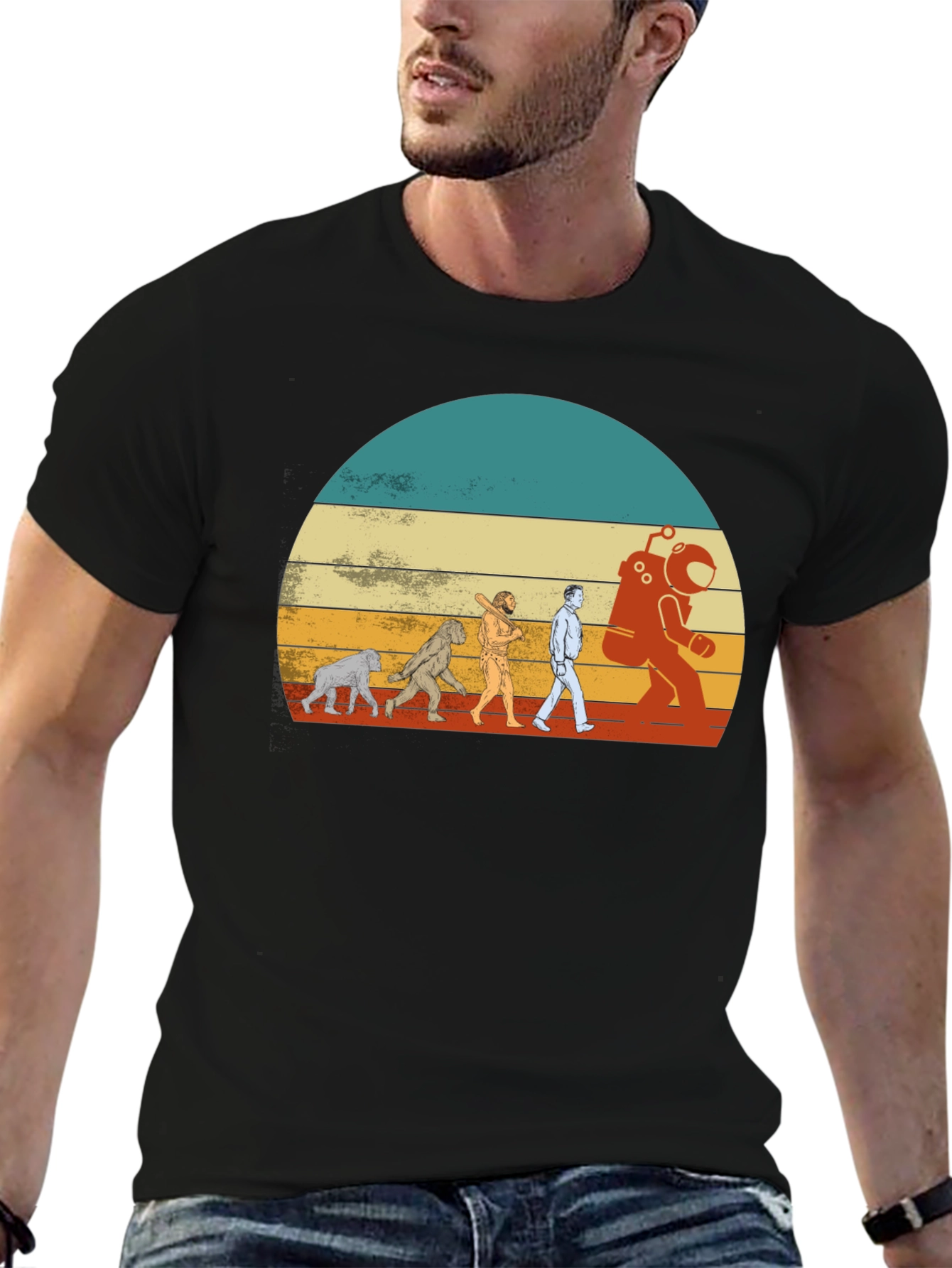 Evolution to Space T-Shirt - Retro Design