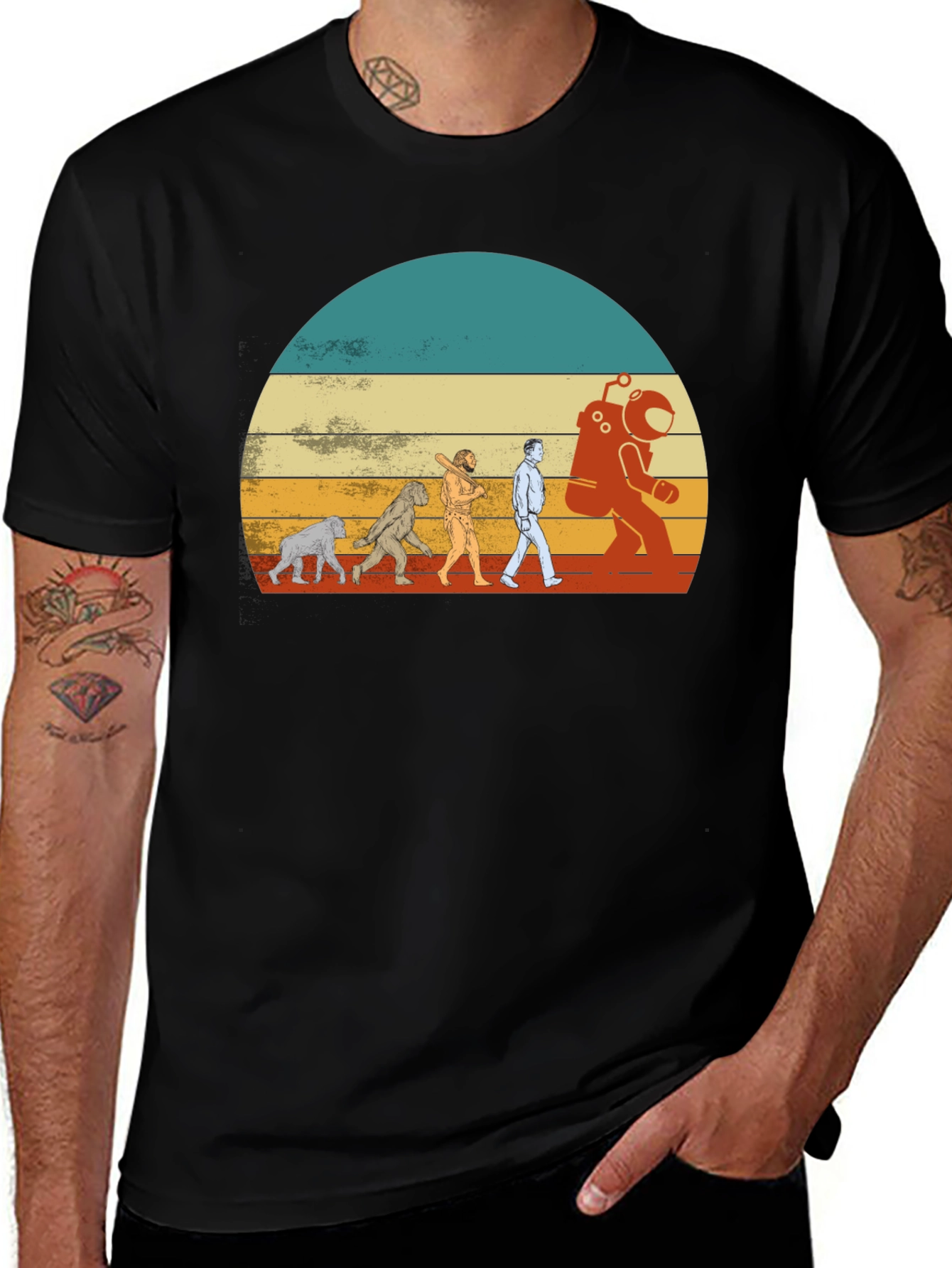Evolution to Space T-Shirt - Retro Design
